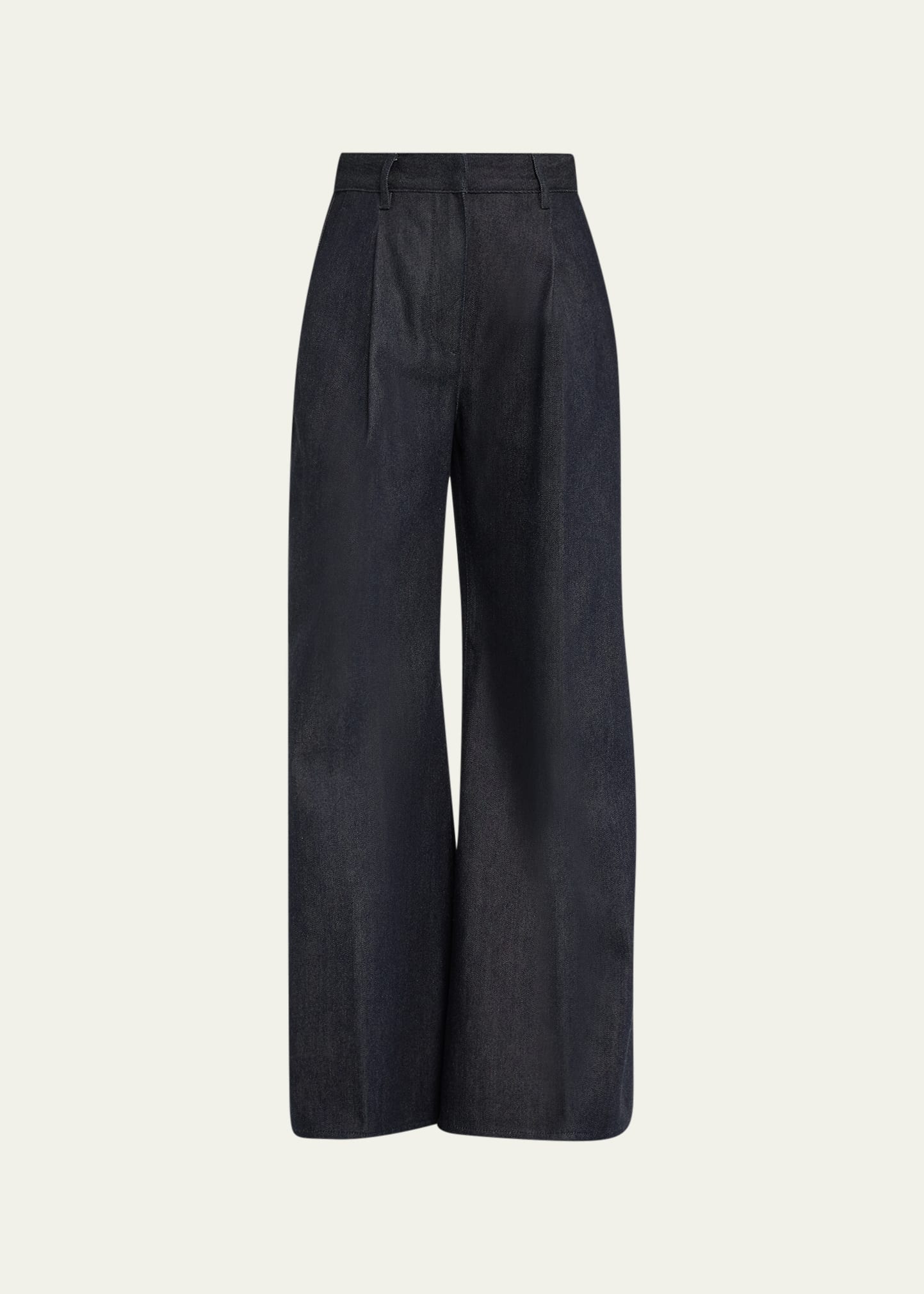 Shop Loro Piana Raydel Wide-leg Denim Cashmere Pants In W10u Blue Indaco