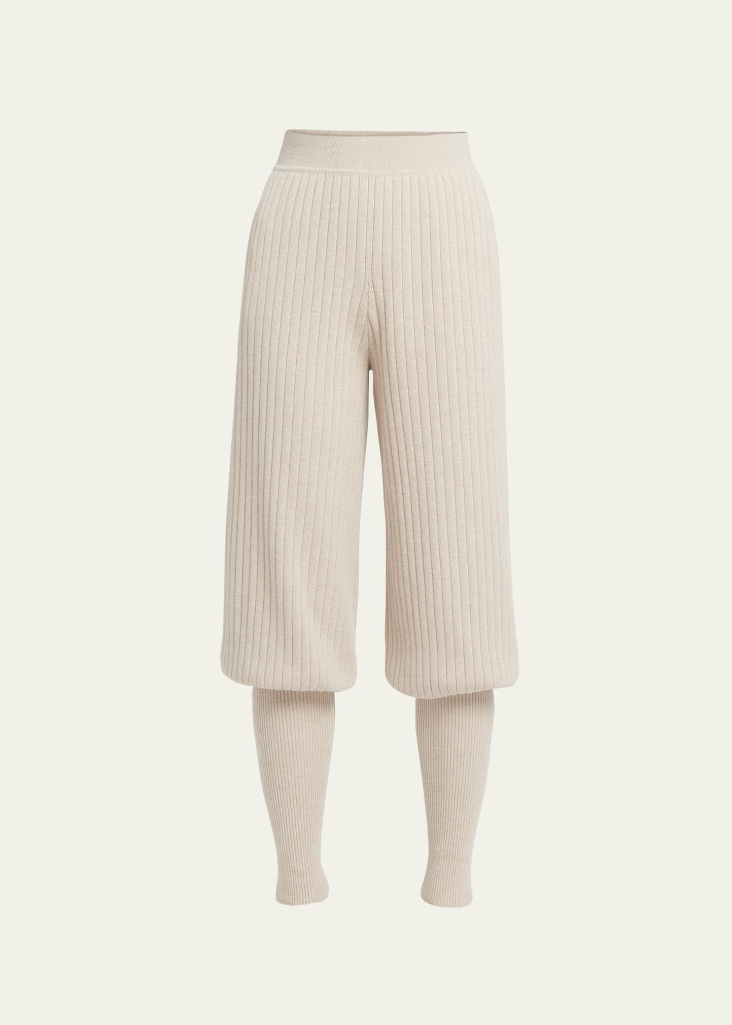 Loro Piana Maras Cashmere Knit Pants In A0bm Almond Flour