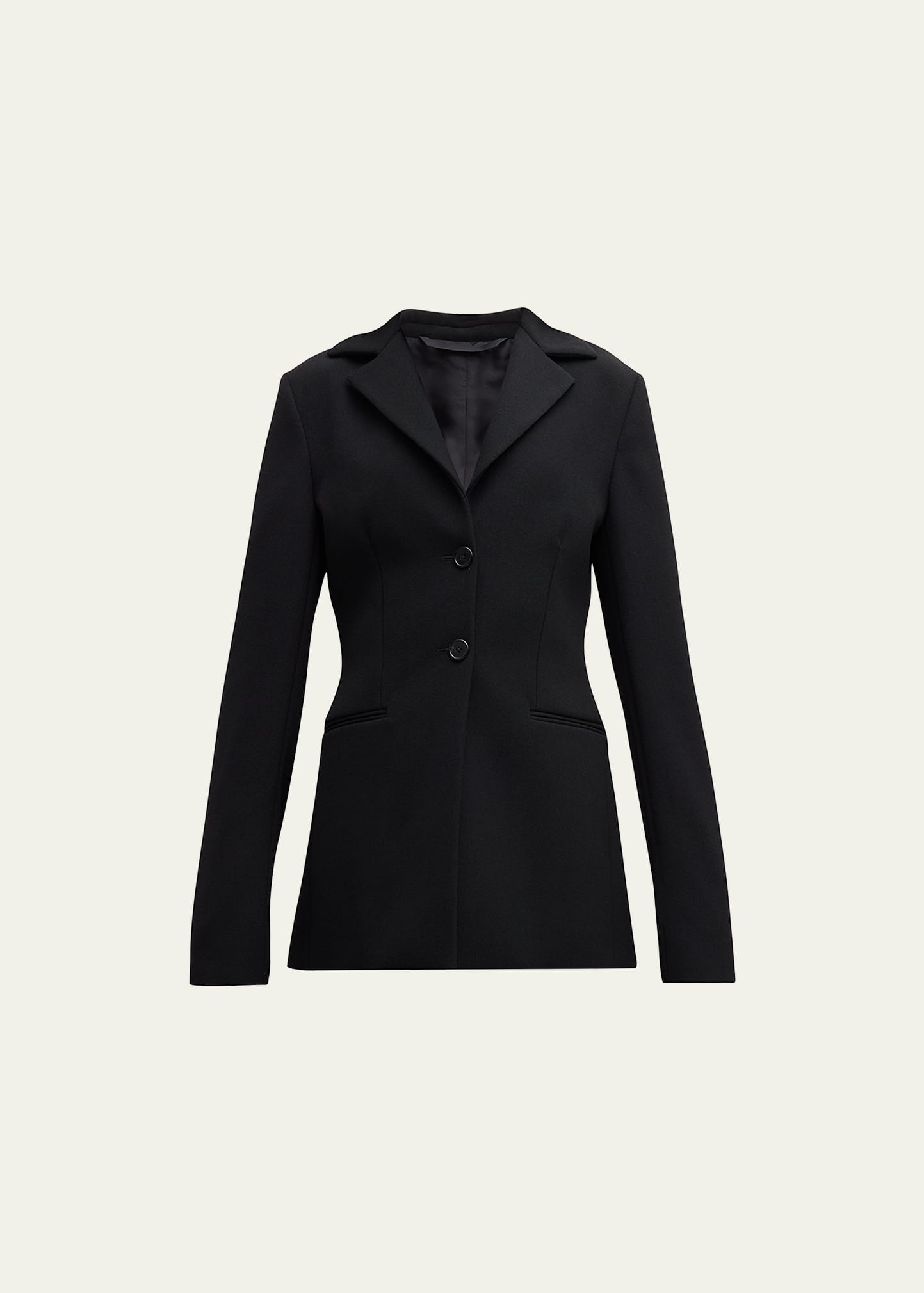 Shop The Row Giglius Fitted Wool Jacket In Black