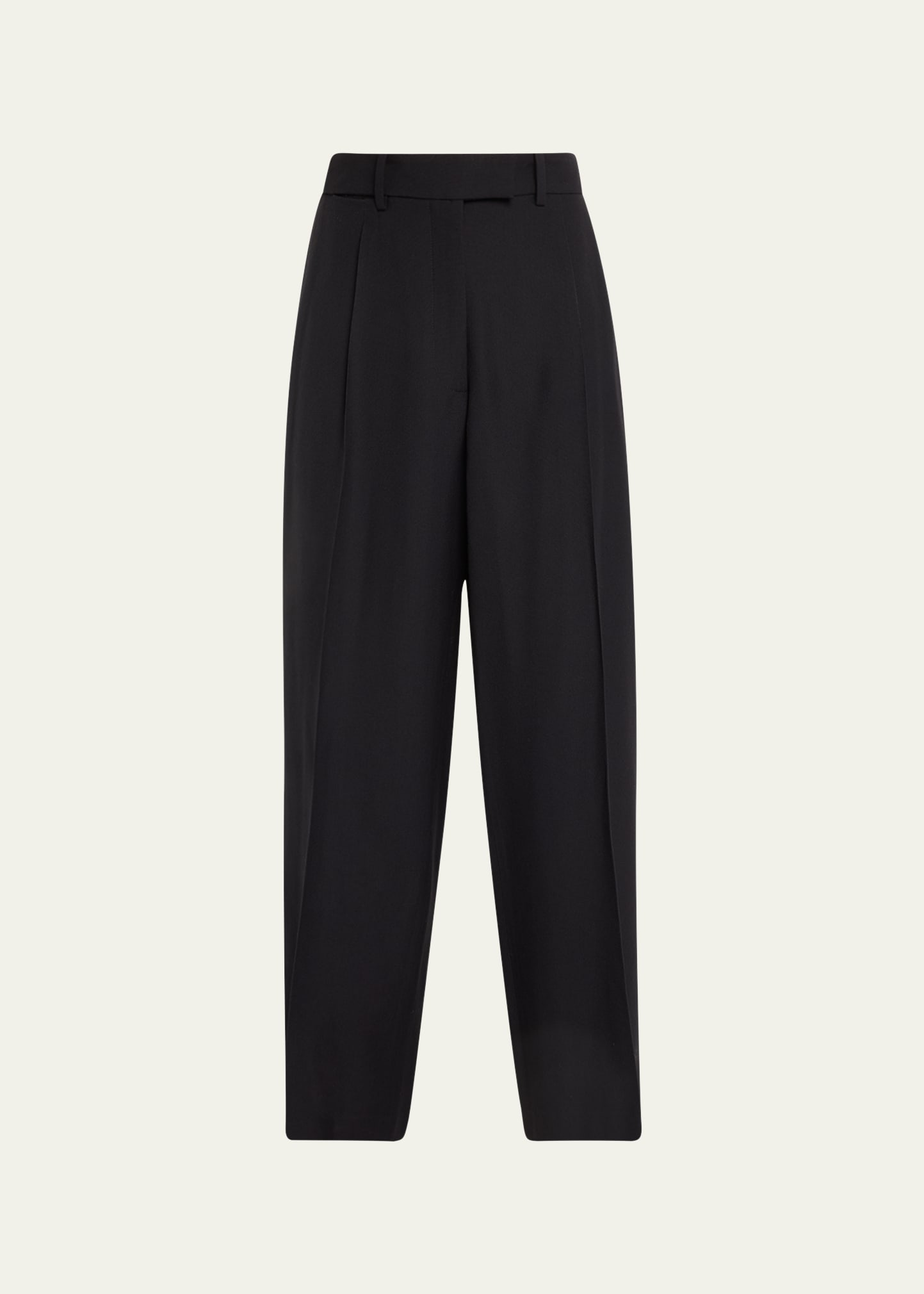 Shop The Row Roan Pleated Wide-leg Trousers In Night Sky