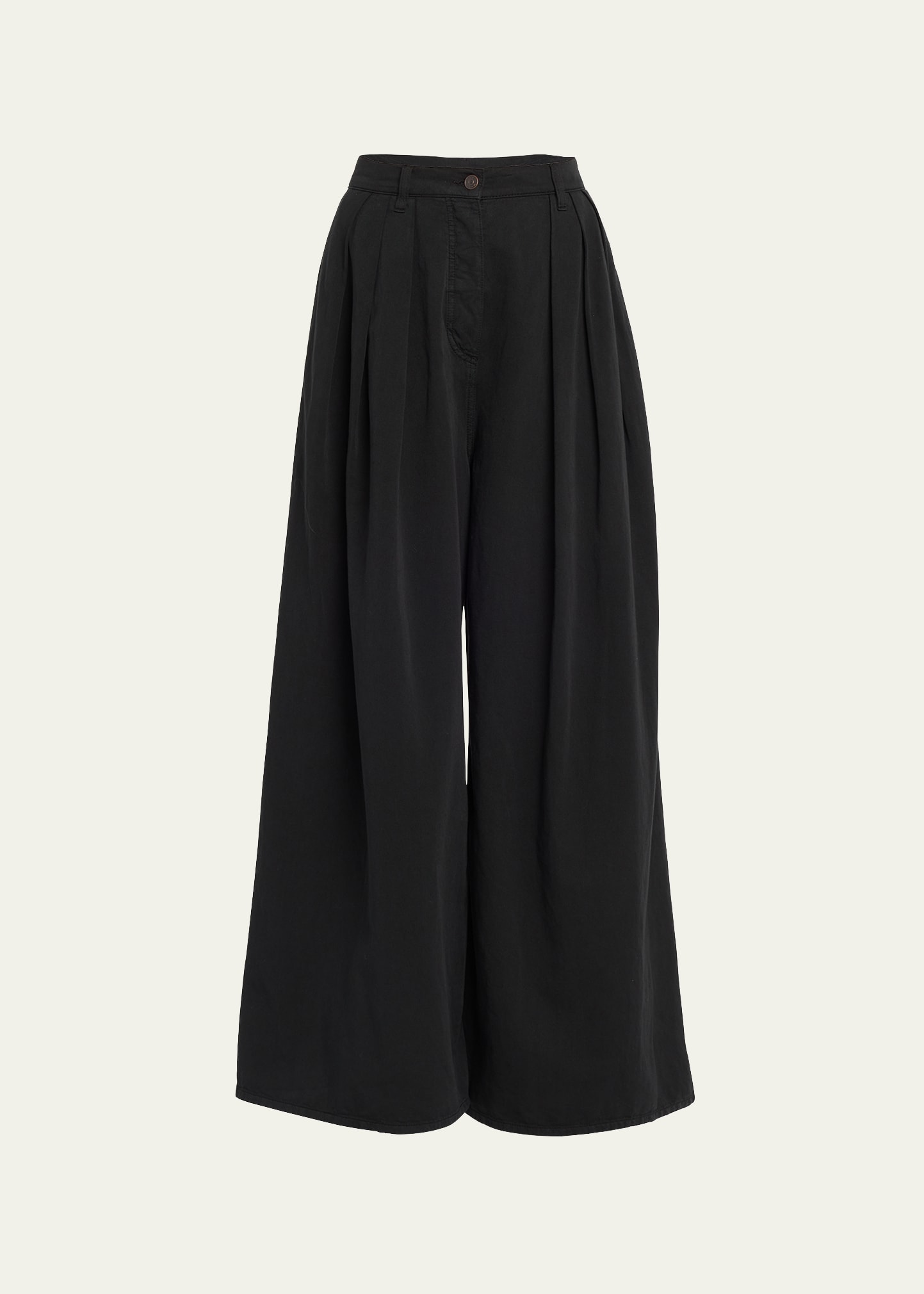 Shop The Row Criselle Pleated Wide-leg Jeans In Black