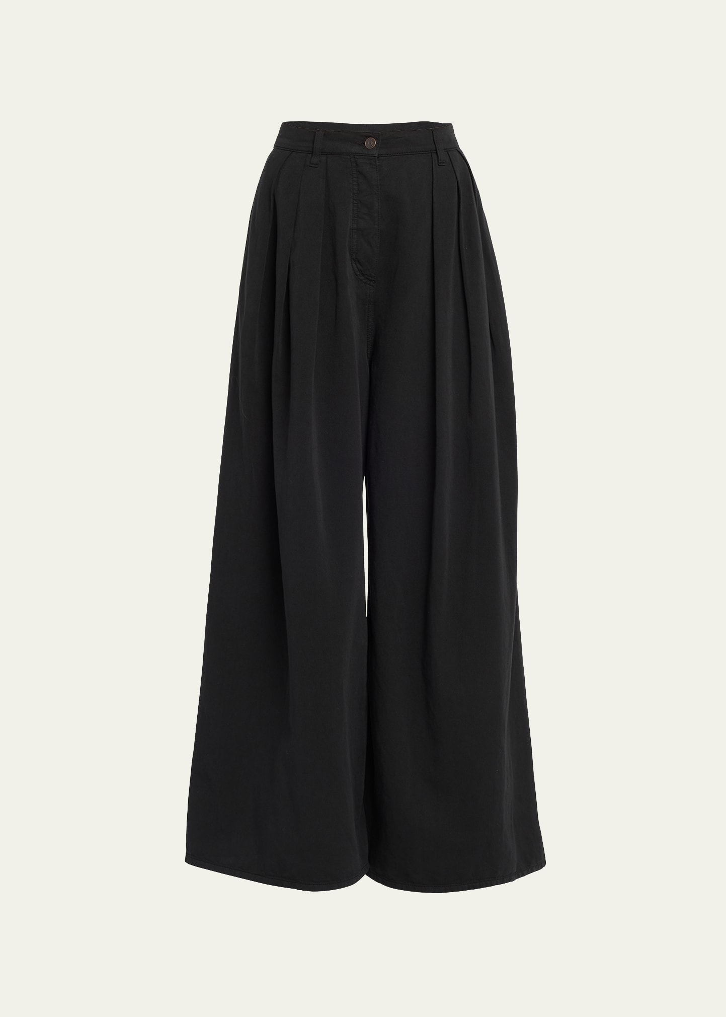 The Row Criselle Pleated Wide-leg Jeans In Black