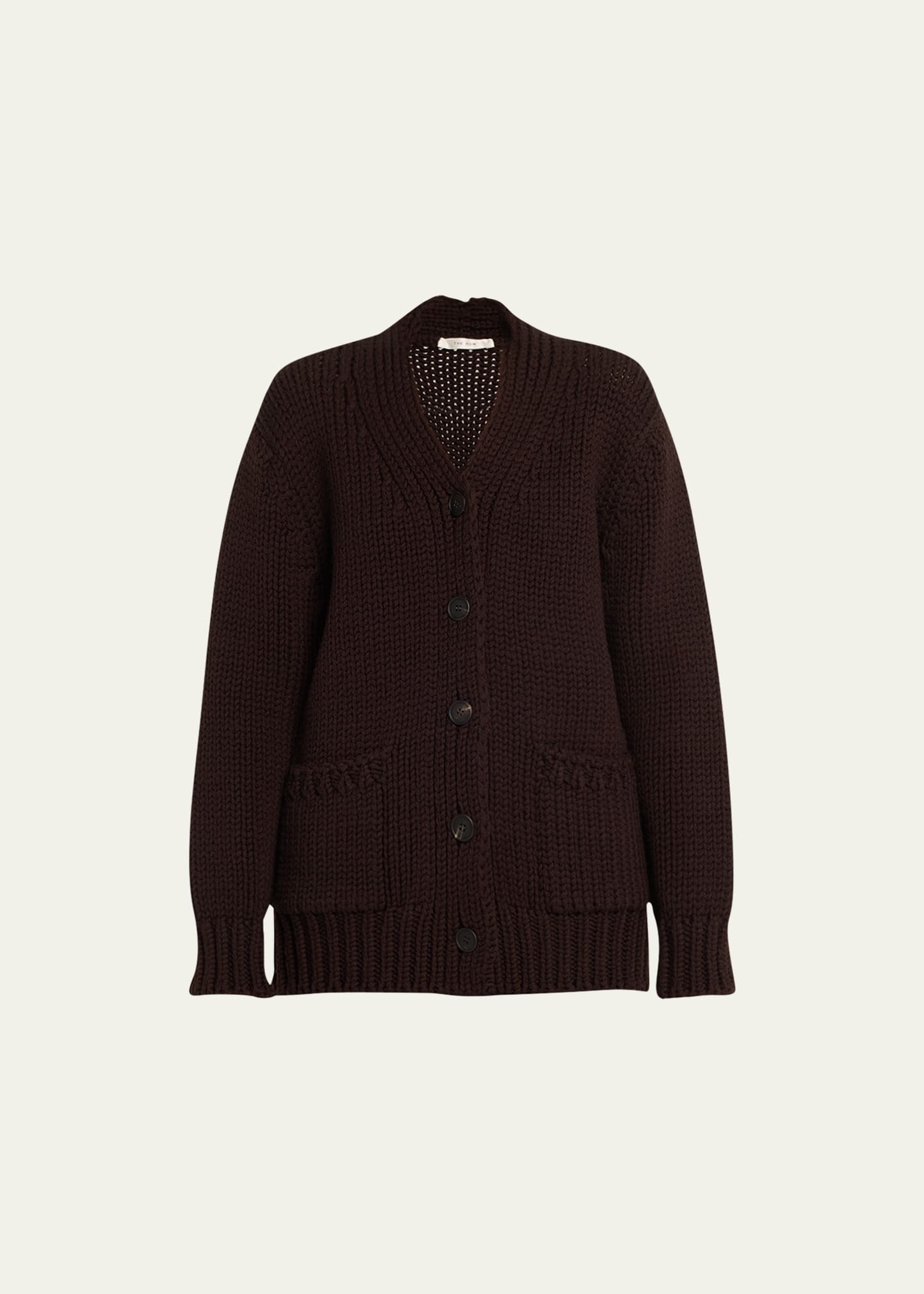 Shop The Row Evesham Wool Button-front Cardigan In Pecan