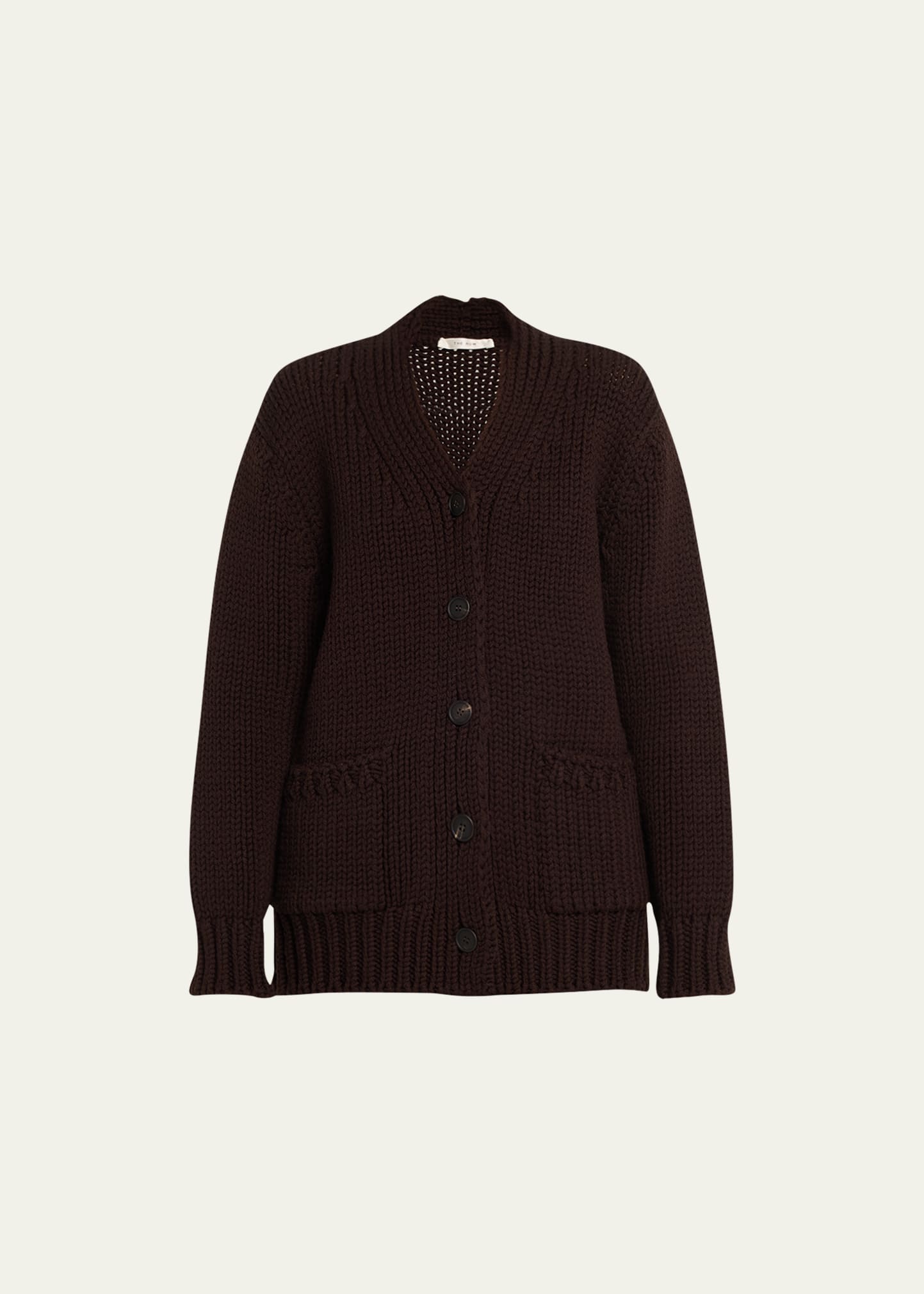 The Row Evesham Wool Button-front Cardigan In Pecan