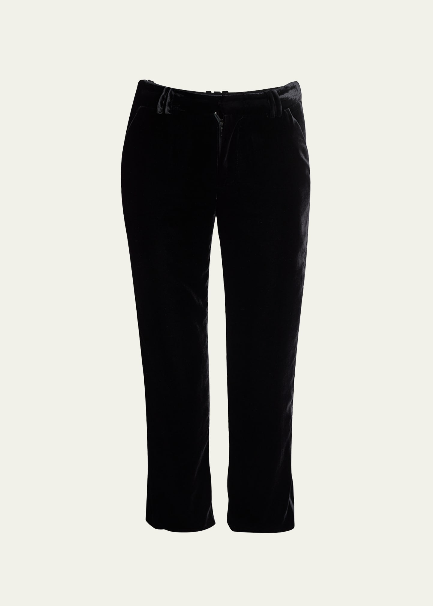 Shop Balmain Velvet Bootcut Pants In Black
