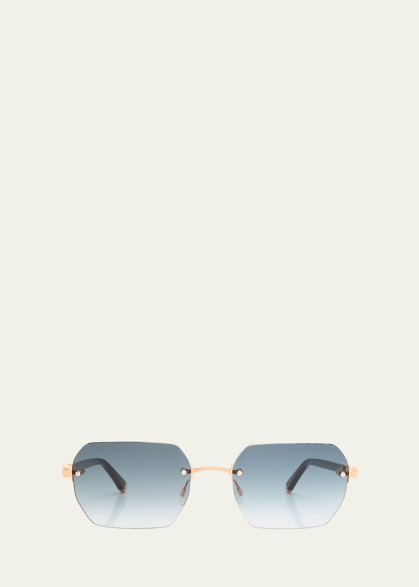 Men's Jude Rimless Rectangle Sunglasses