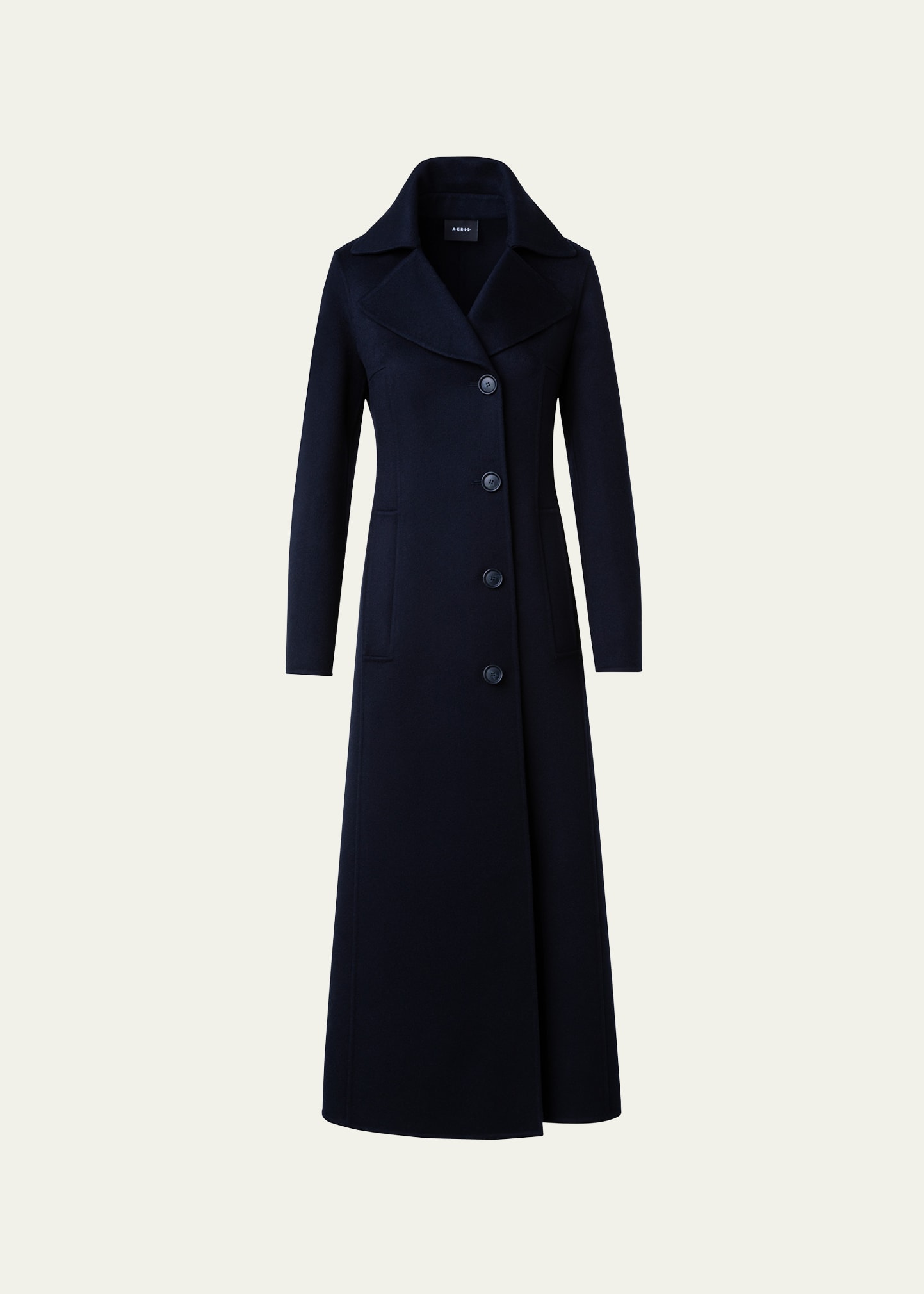 Cashmere Double-Face Single-Breasted Long Coat
