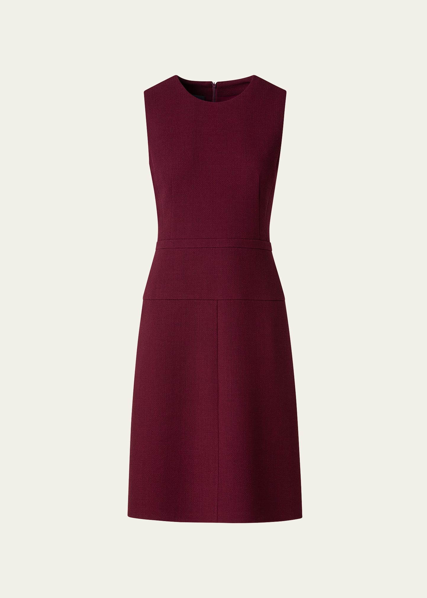 Akris 70's Inspired Wool Short Dress In Aubergine