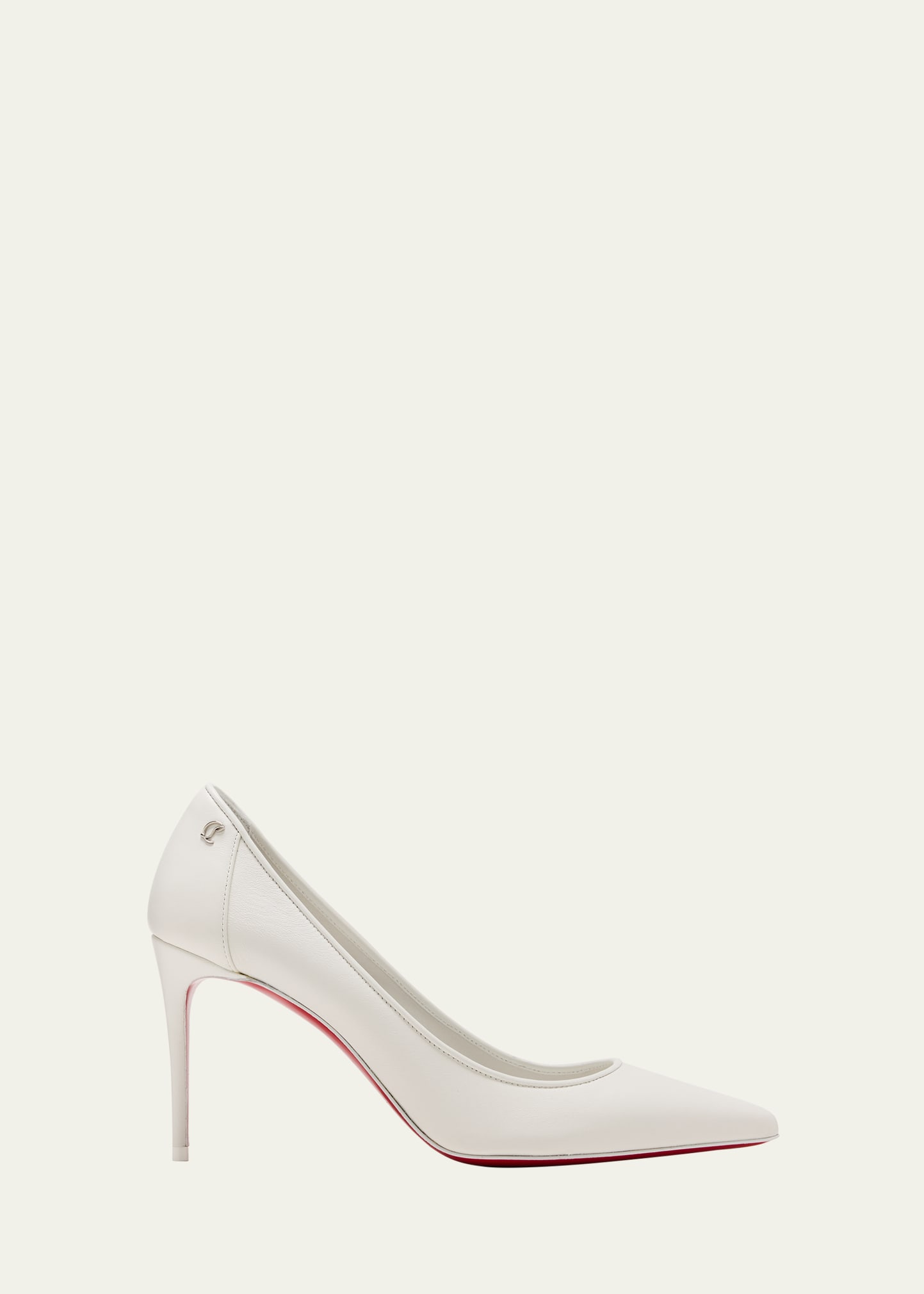 Shop Christian Louboutin Sporty Kate Napa Red Sole Pumps In White