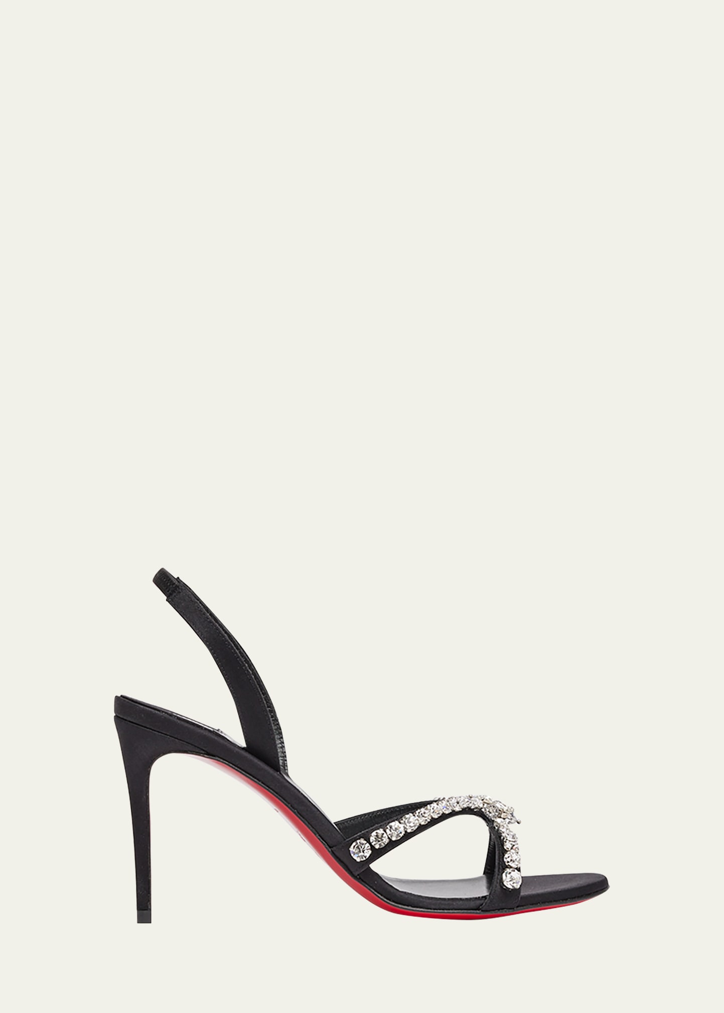 Christian Louboutin Emilia Embellished Red Sole Halter Sandals In Black