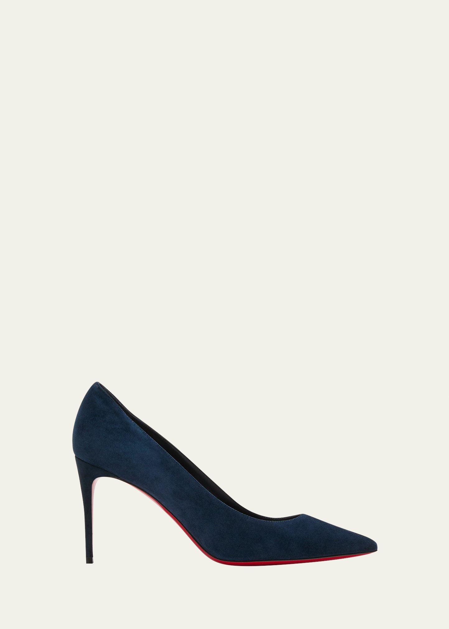 Christian Louboutin Kate Suede Red Sole Classic Pumps In Marine