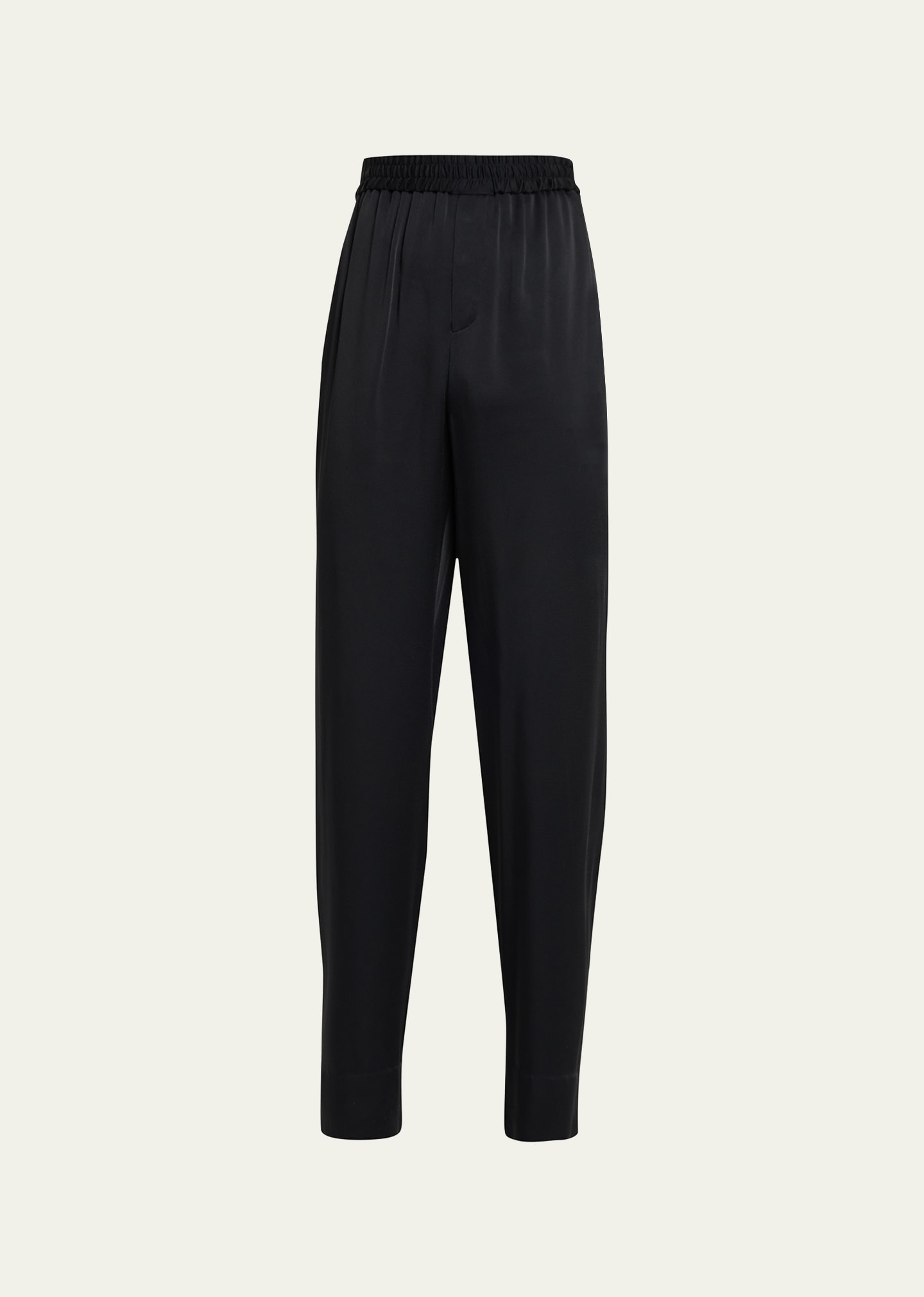 Shop Saint Laurent Men's Satin Jogger Pants In Nero