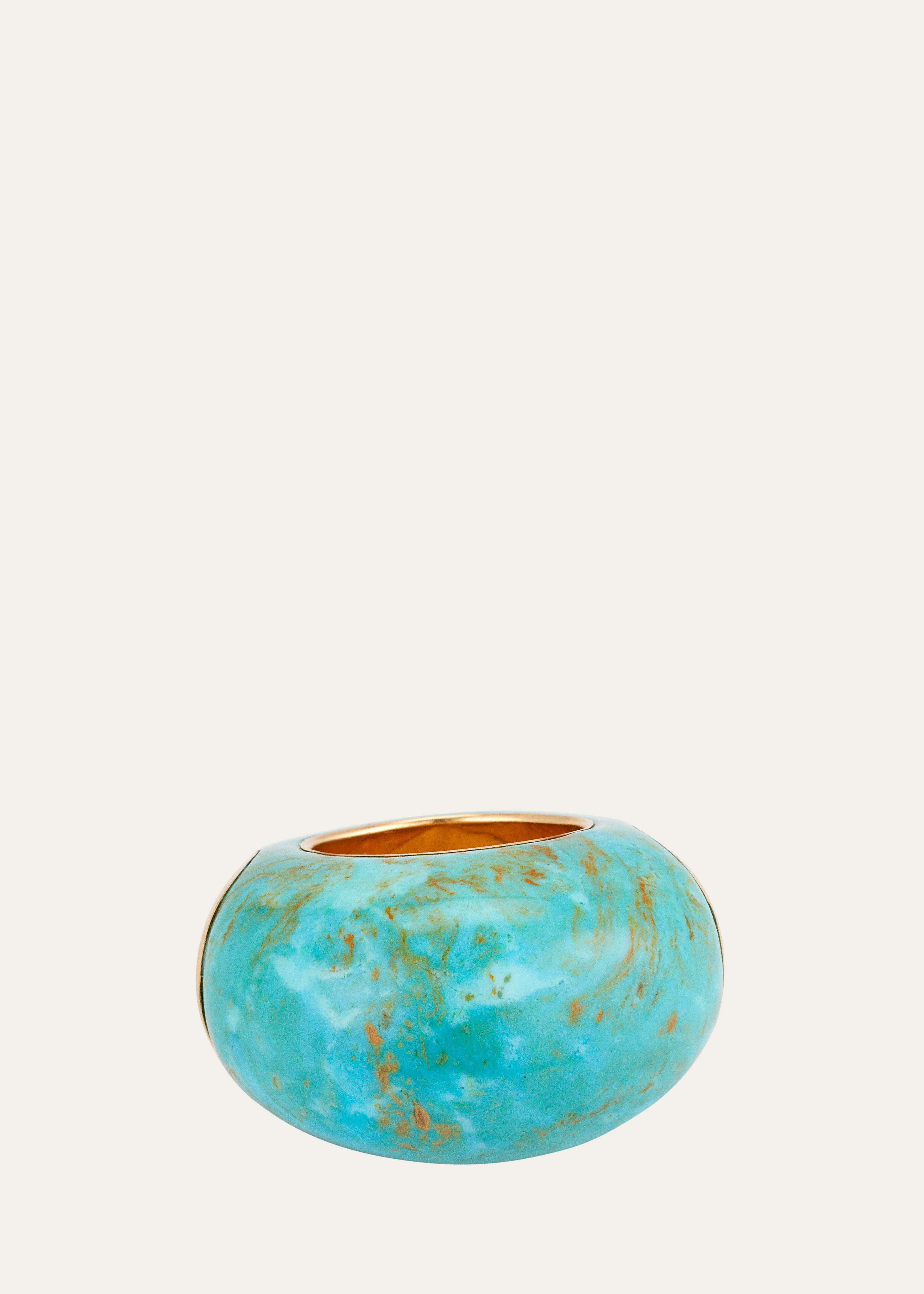 18k Yellow Gold and Turquoise Copa Ring