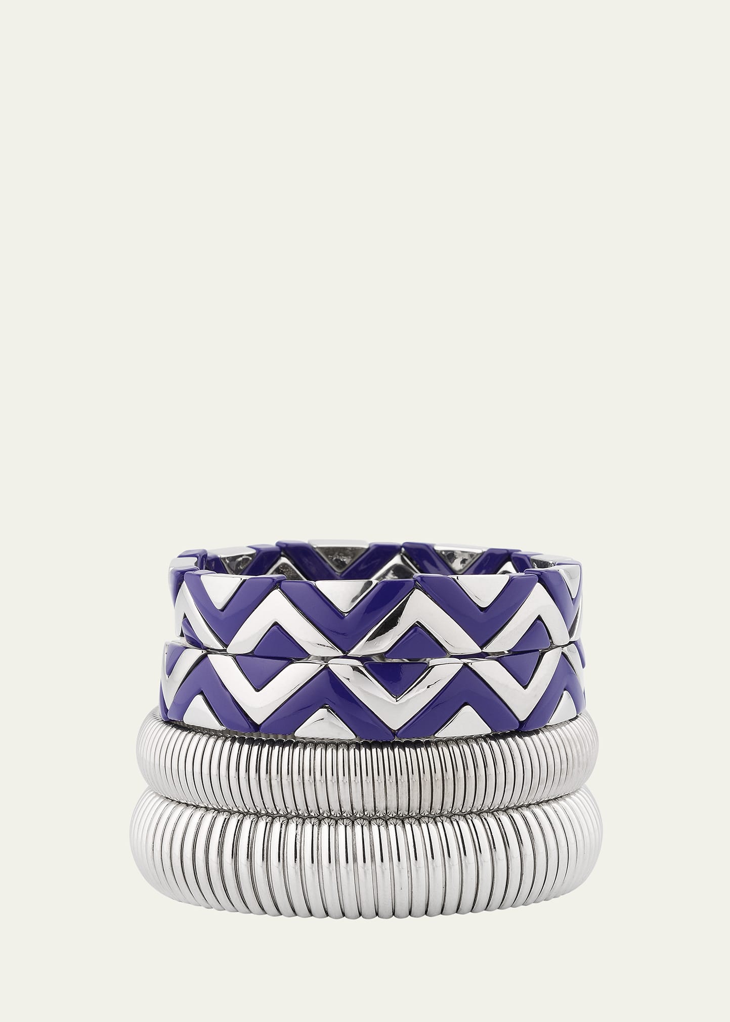 The Santorini Stack Cobra Bracelets, Set of 4