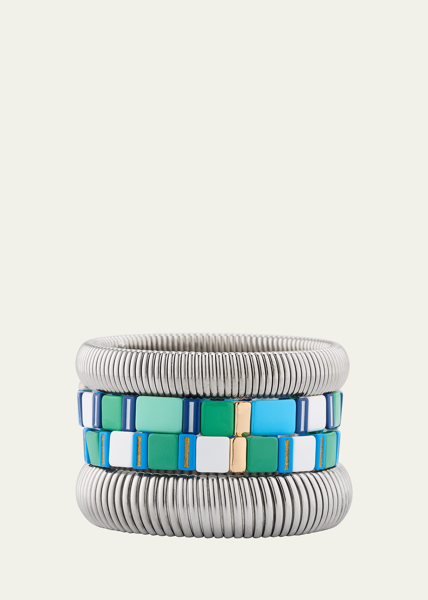 The Mykonos Stack Cobra Bracelets, Set of 4