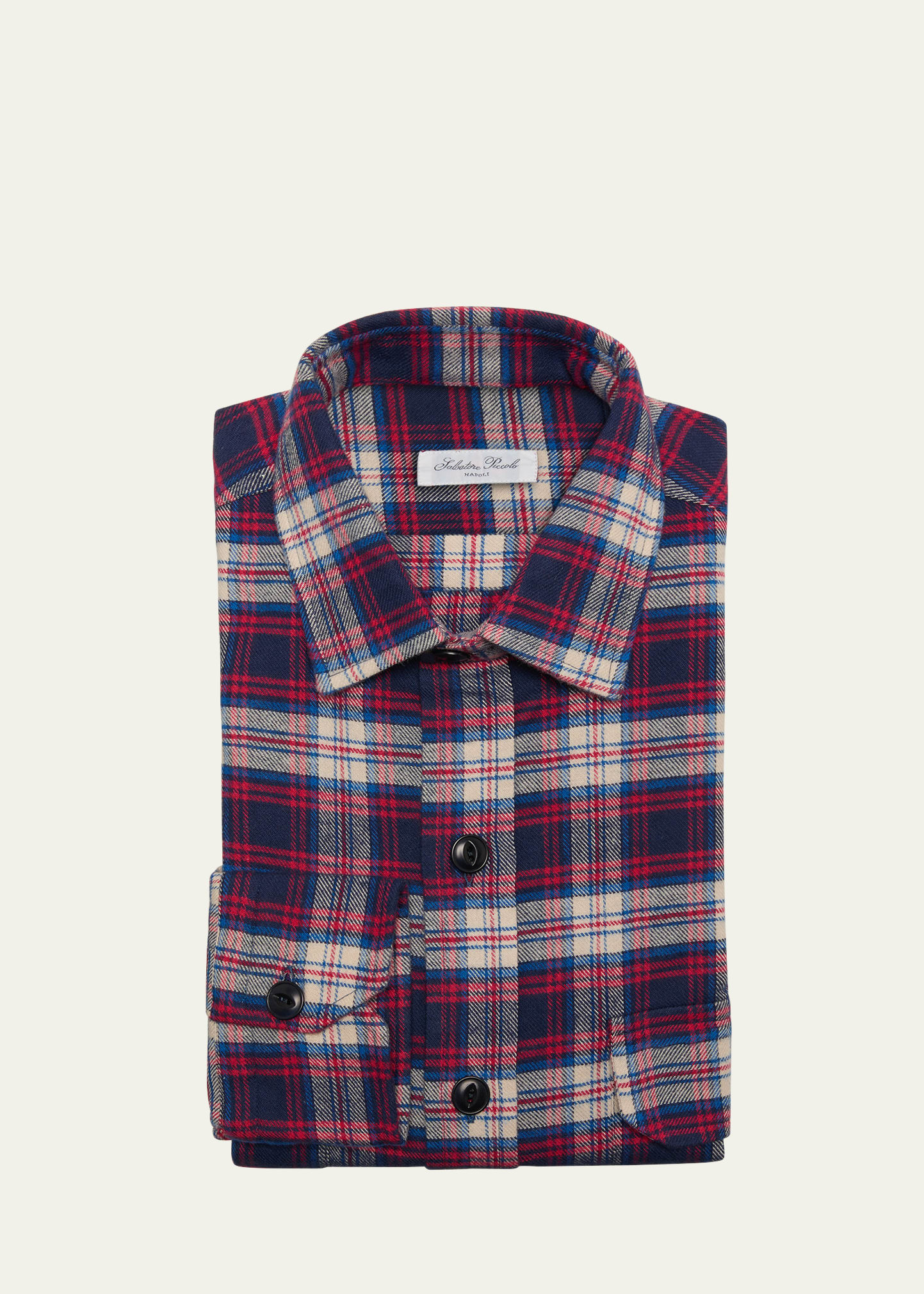 Men's Plaid Flannel Casual Button-Down Shirt