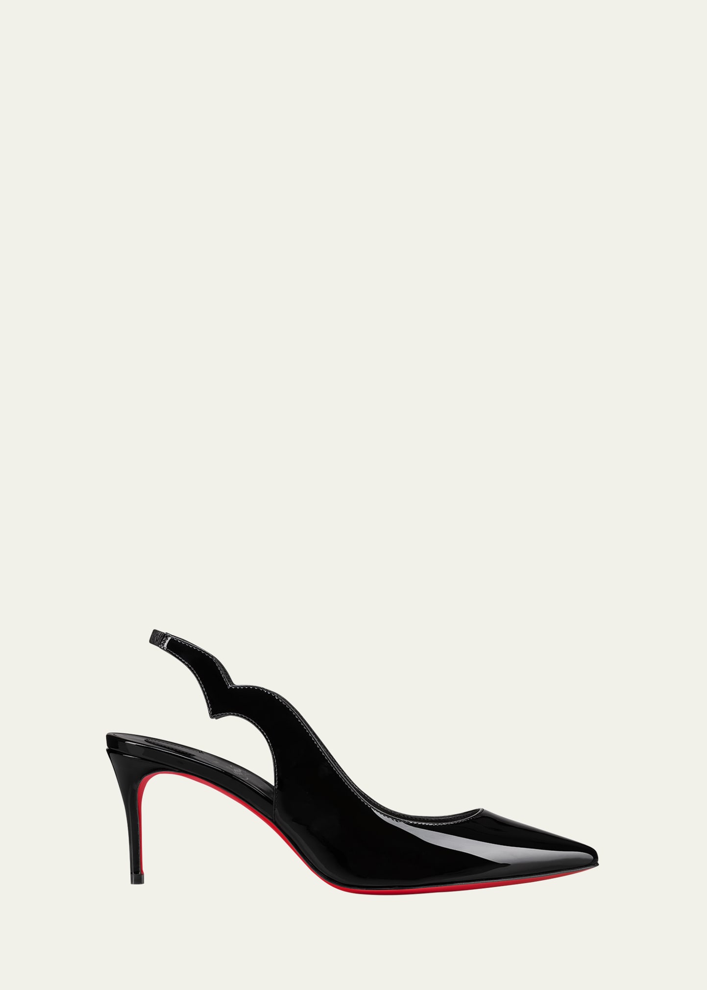 Shop Christian Louboutin Hot Chick Patent Red Sole Slingback Pumps In Black