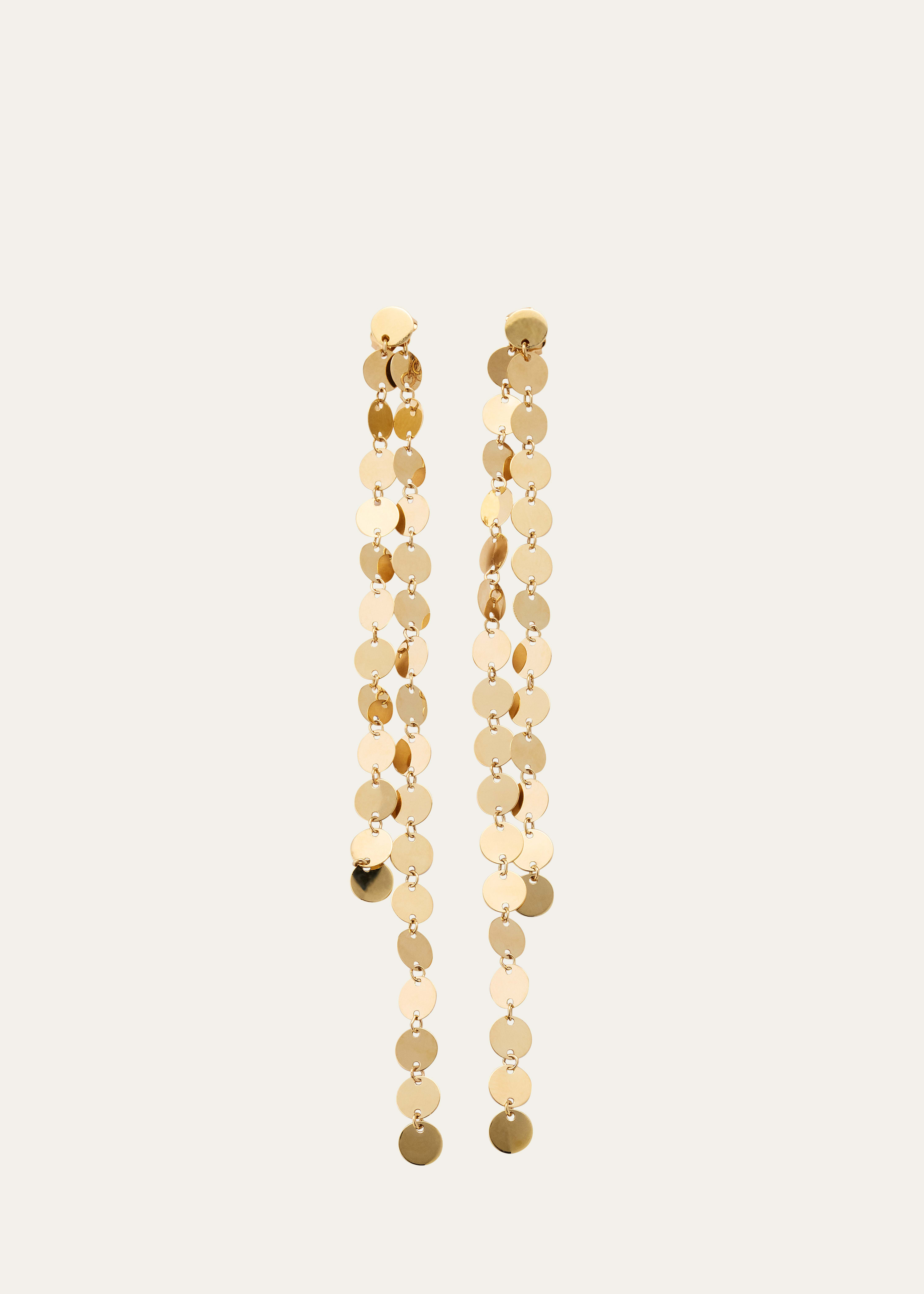 LANA 14K Yellow Gold Laser Disc Linear Earrings