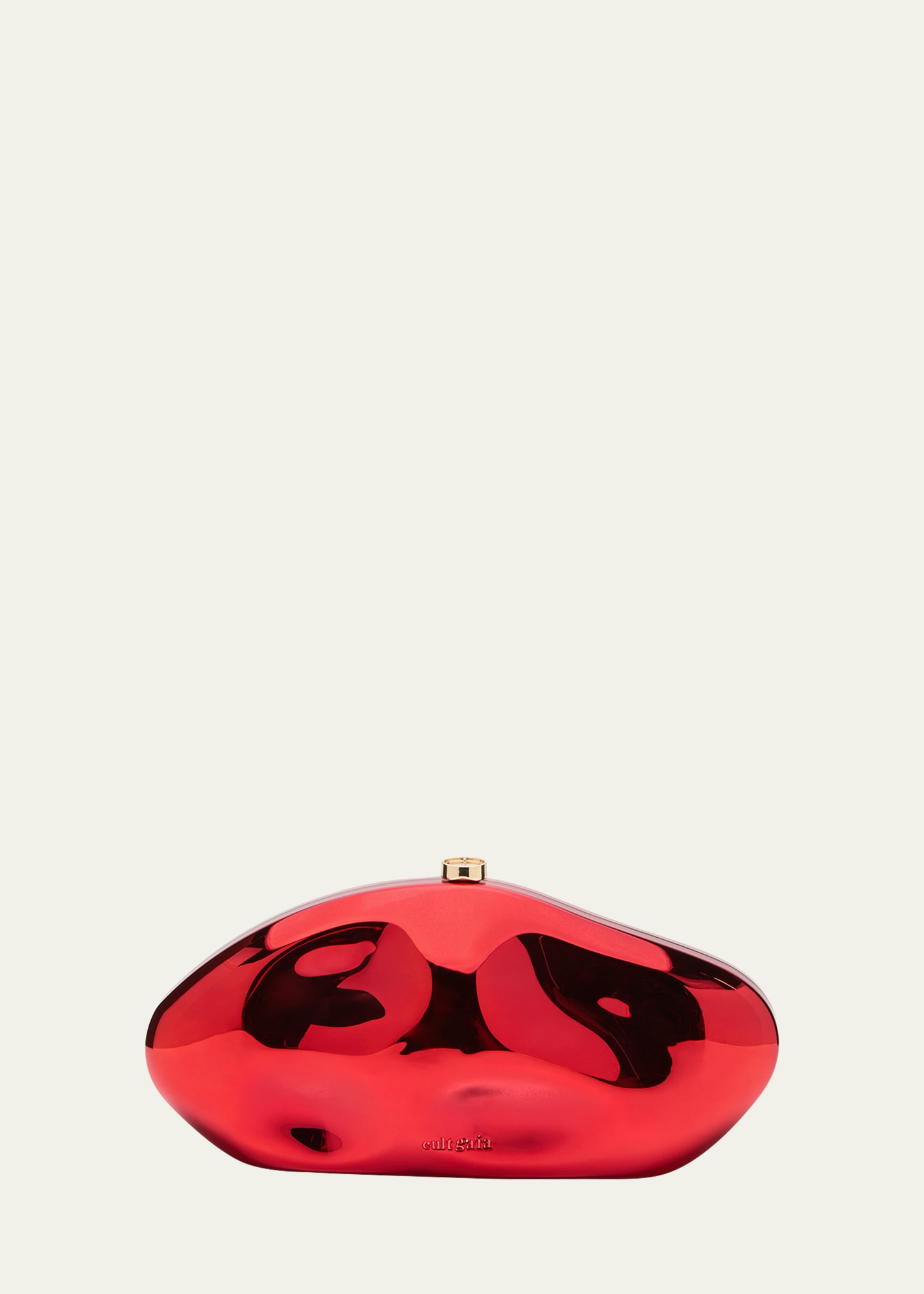 Cult Gaia The Caldera Metallic Clutch Bag In Red