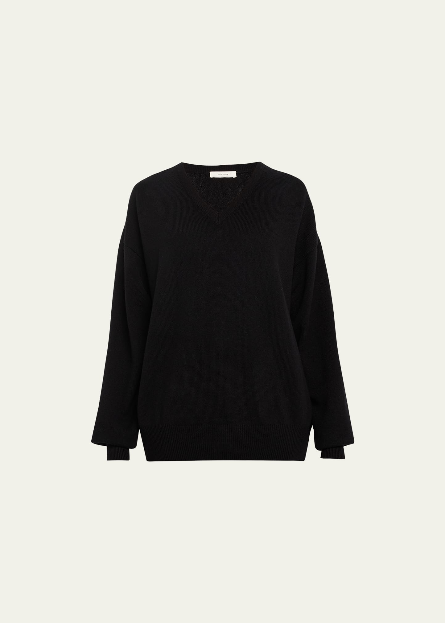The Row Derignon V-neck Cashmere Sweater In Black