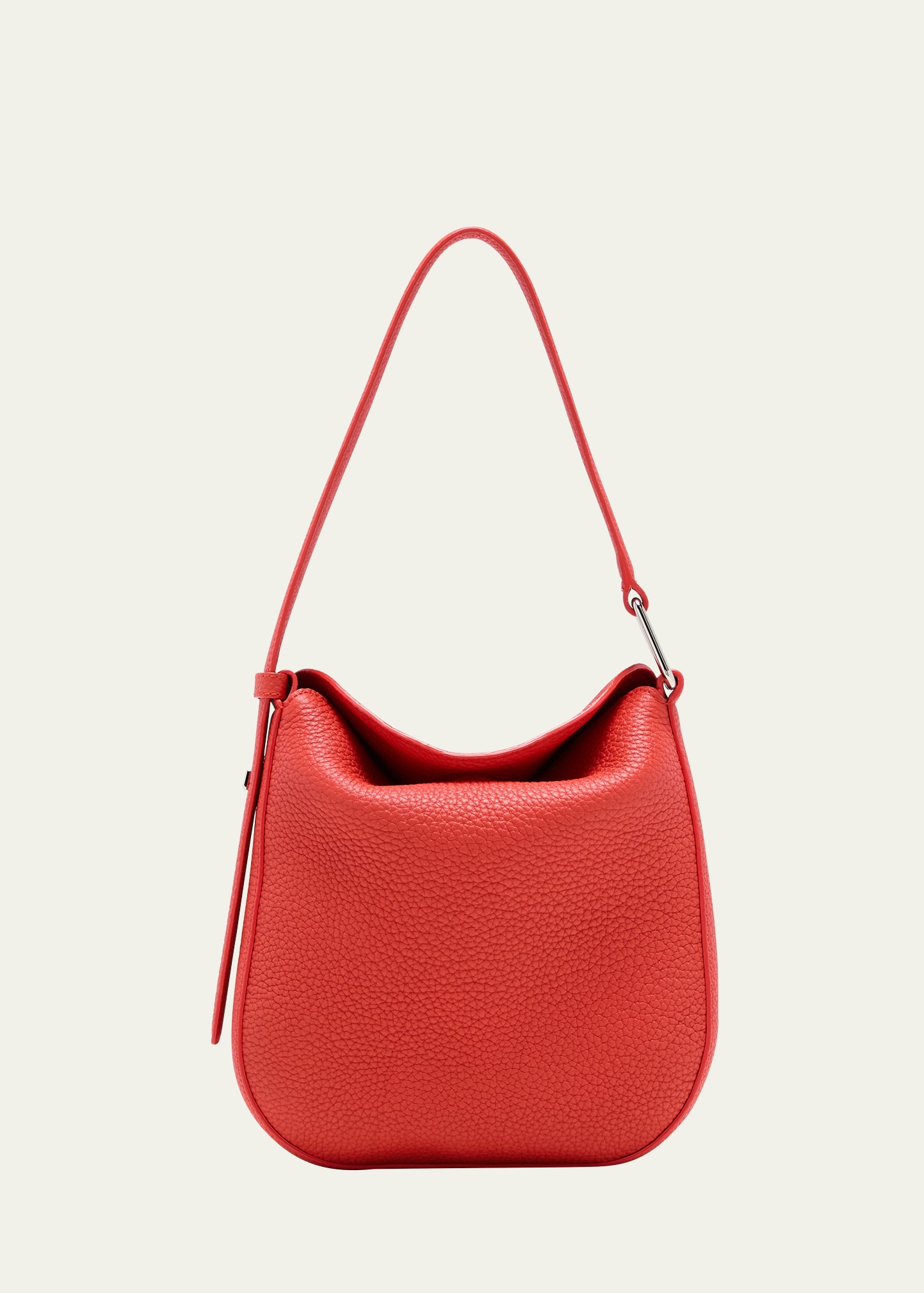Shop Akris Anna Little Leather Hobo Bag In Tangerine