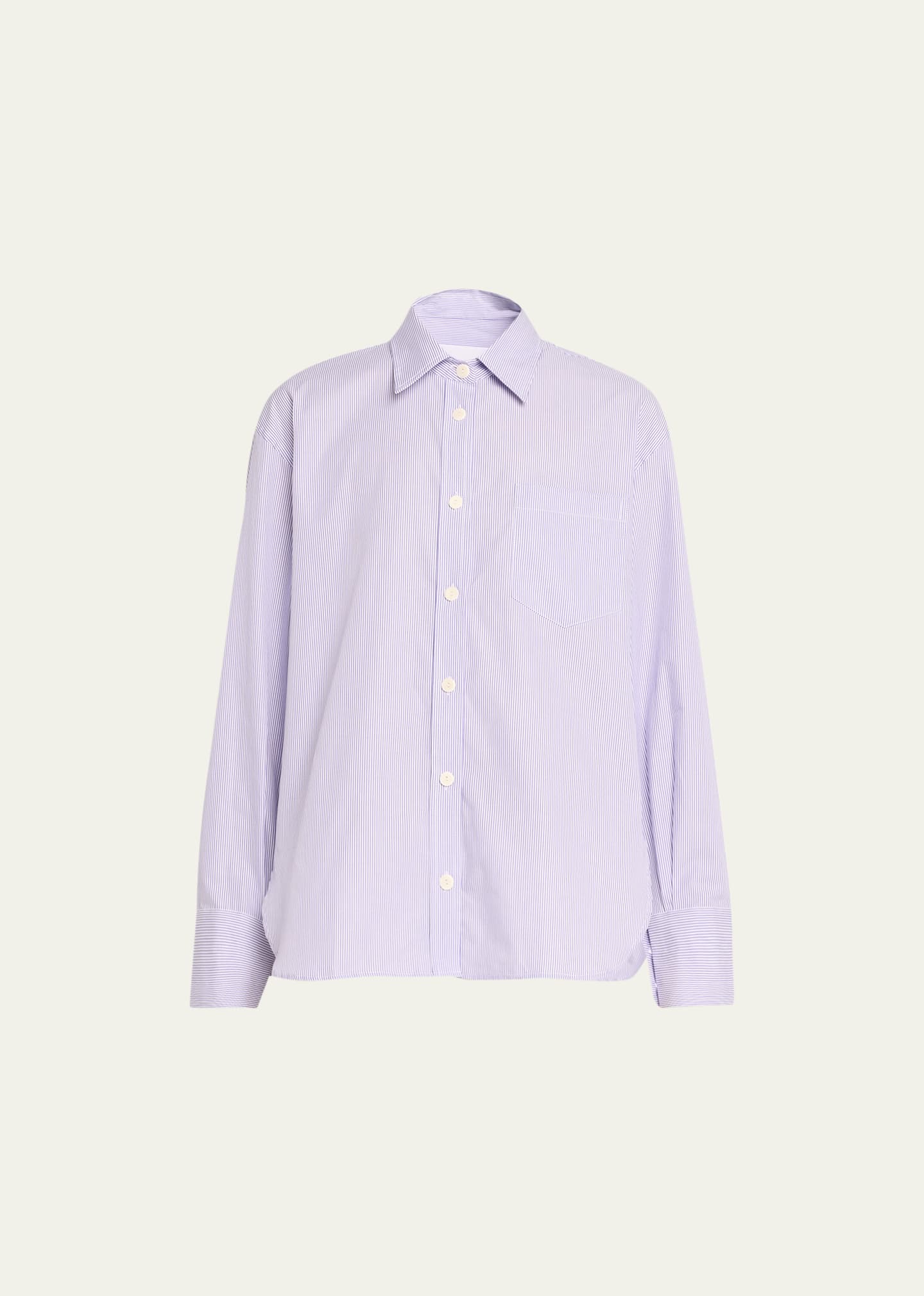 Maria Mcmanus Oversized Button-down Shirt In Lilac Stripe