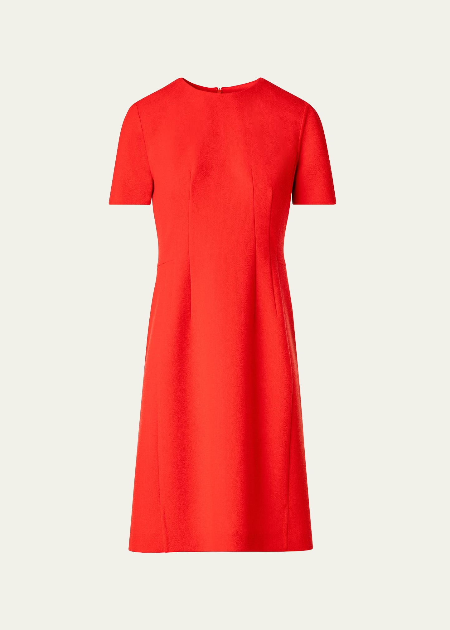 Akris Short Wool Dress In Candy Red