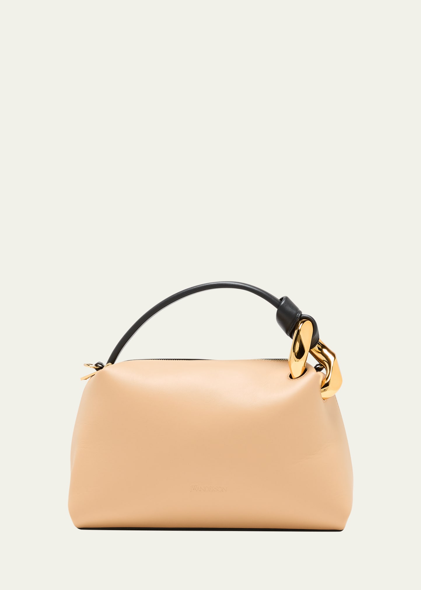 Jw Anderson Chain Leather Crossbody Bag In Champagneblack
