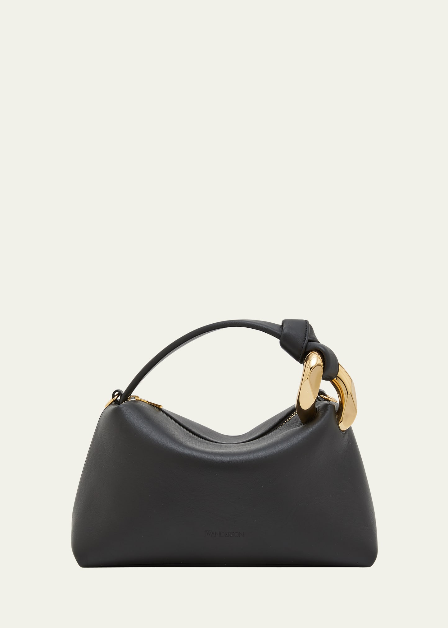 Jw Anderson Chain-embellished Leather Shoulder Bag In Black