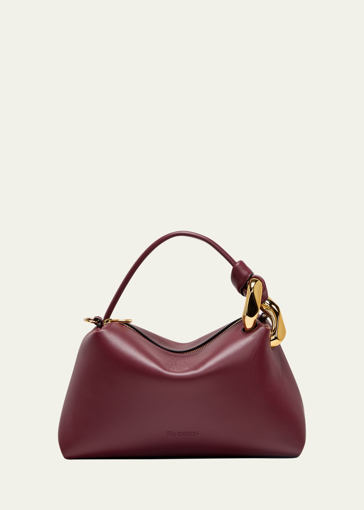 Jw Anderson Chain Leather Crossbody Bag In 799 Burgundy