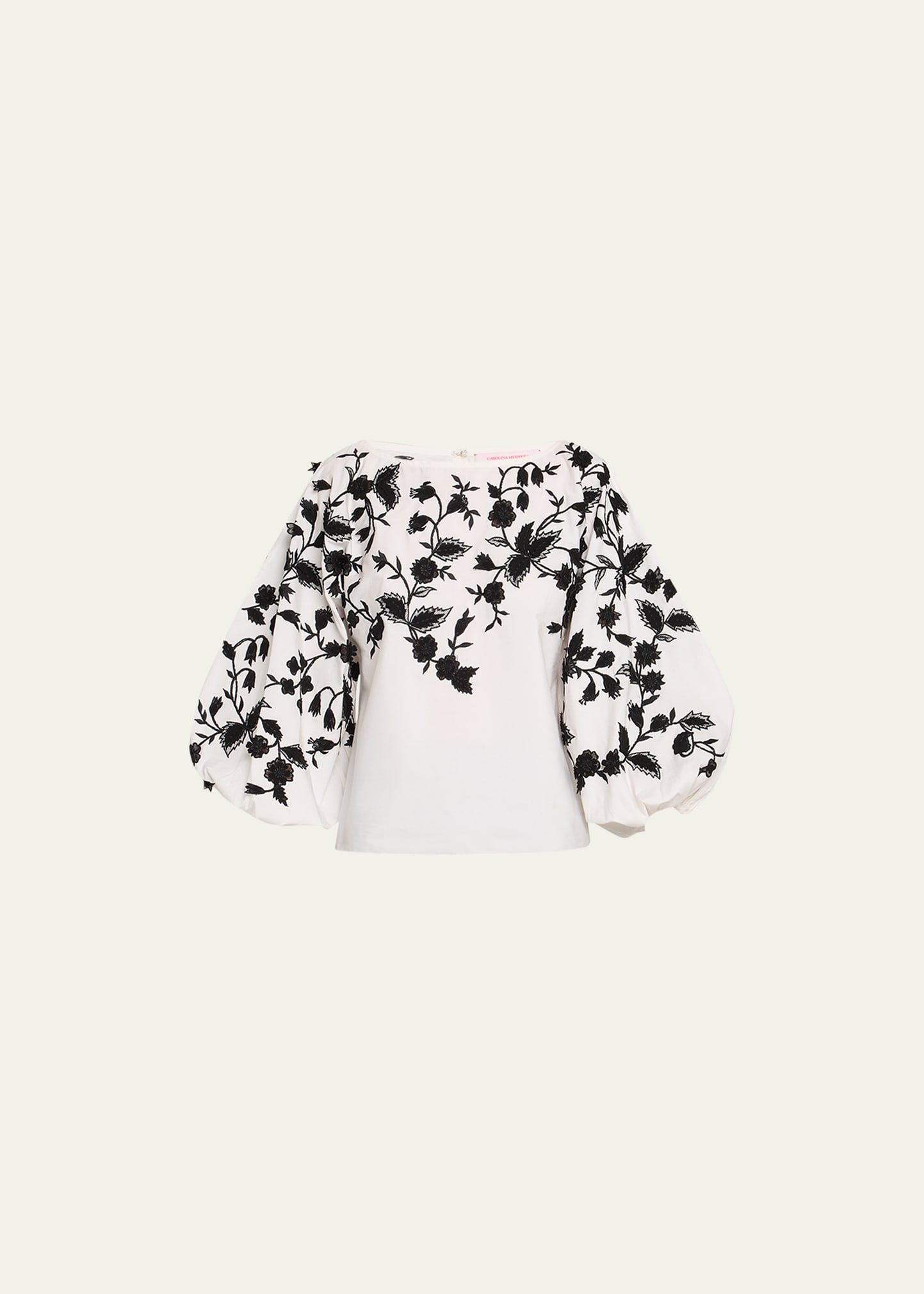 Floral Embroidered Puff Sleeve Blouse