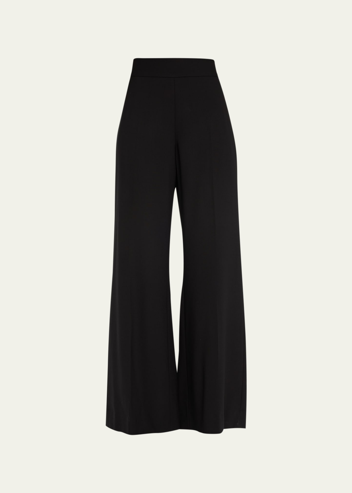 Shop Carolina Herrera High Waist Wide-leg Wool Trousers In Black