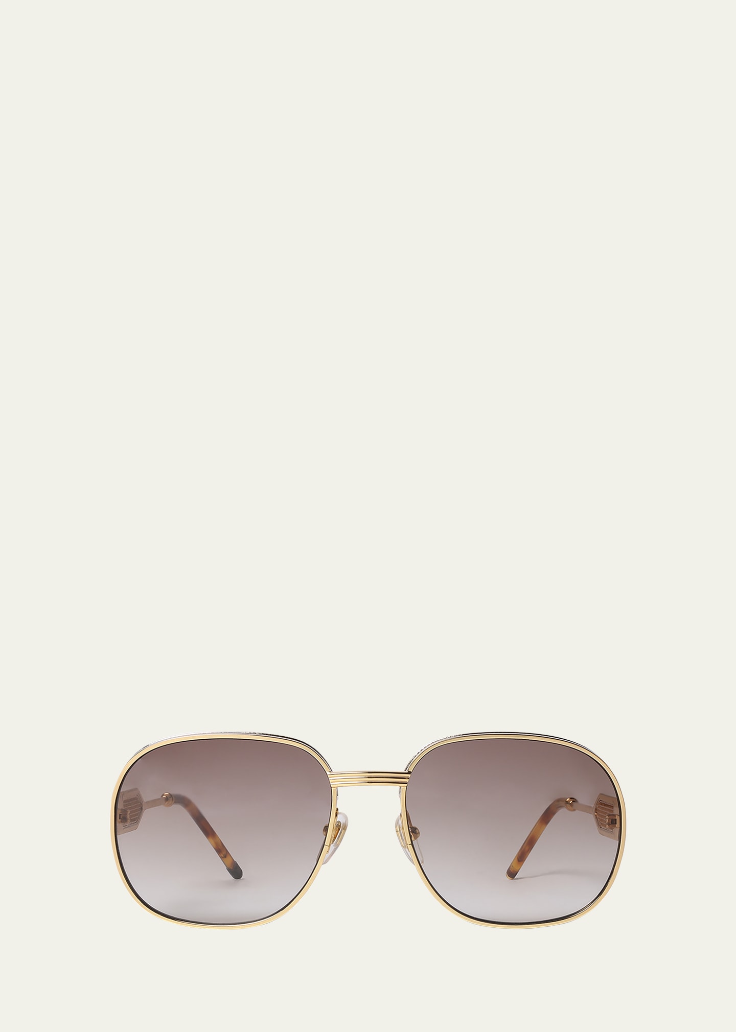 Casablanca Gradient Mixed-media Round Sunglasses In Gold/silver/t-she