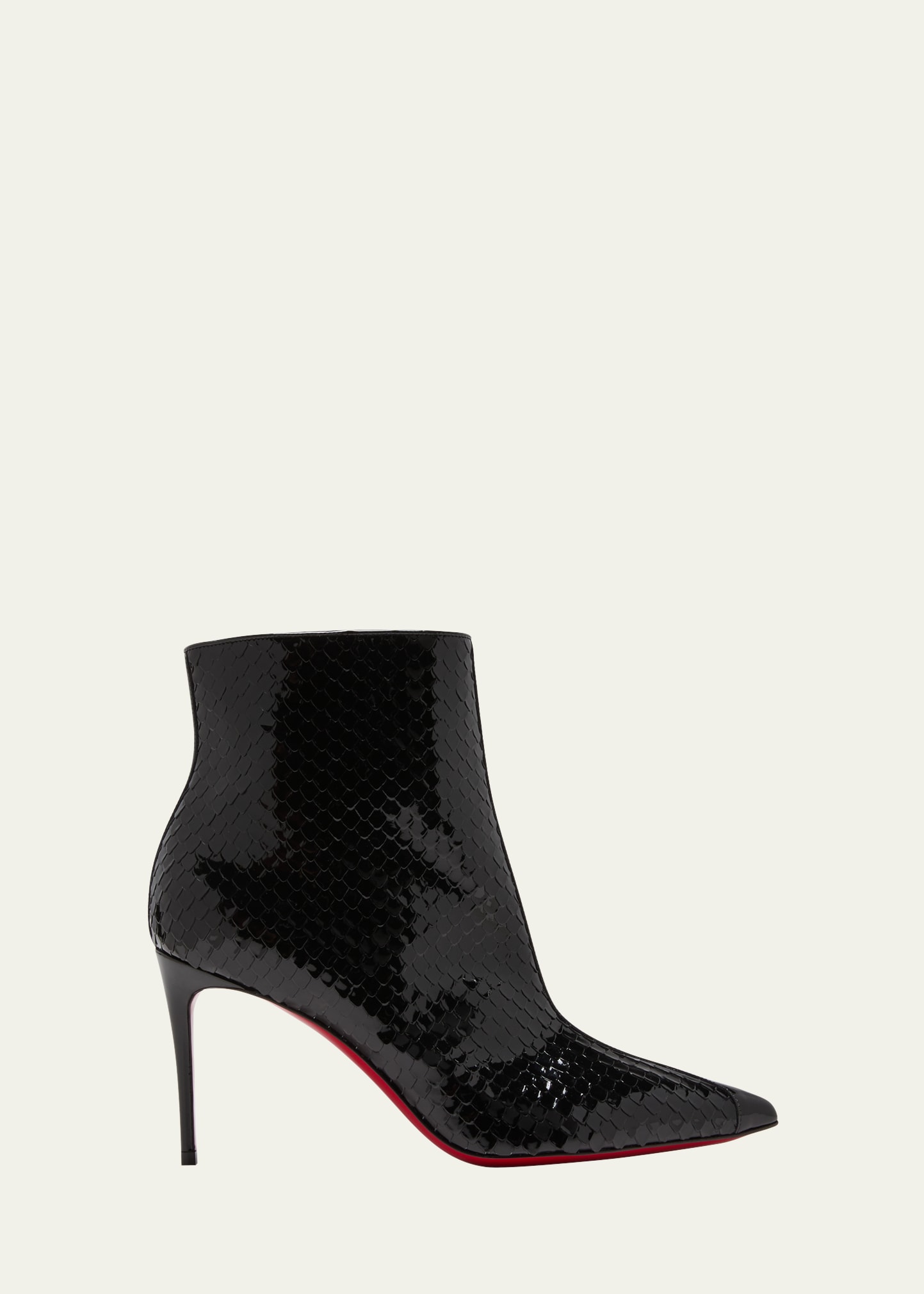 So Kate Embossed Patent Red Sole Booties