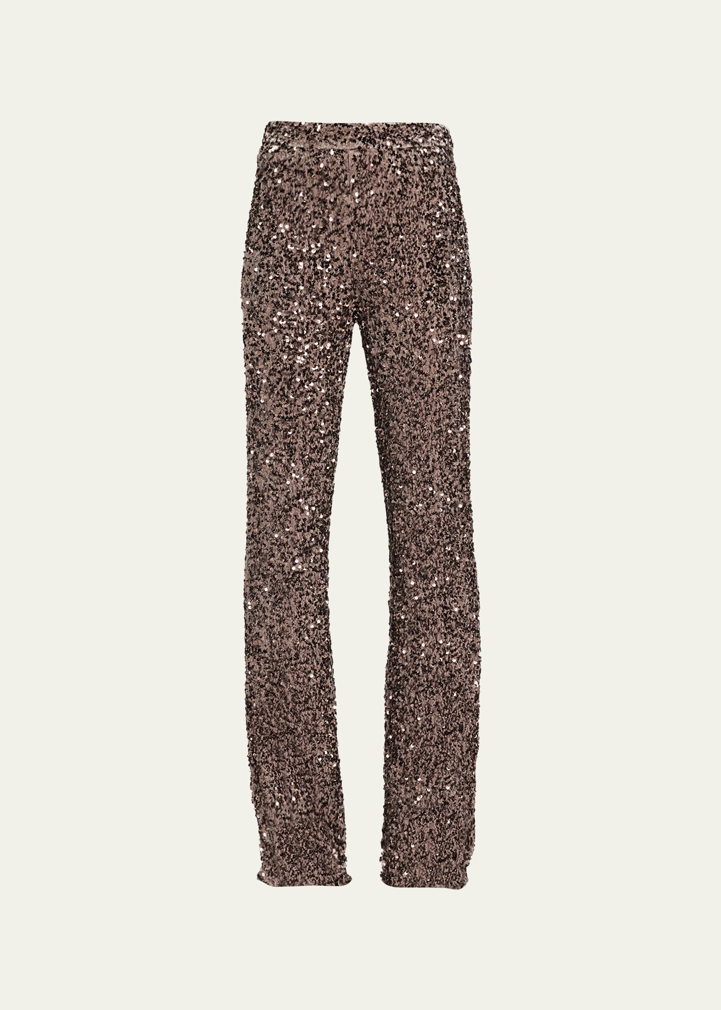 High-Rise Boot-Cut Sequin Pants