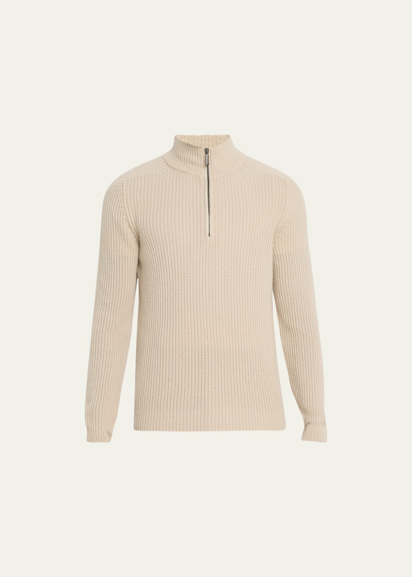 Men's Cashmere Rib Quarter-Zip Sweater