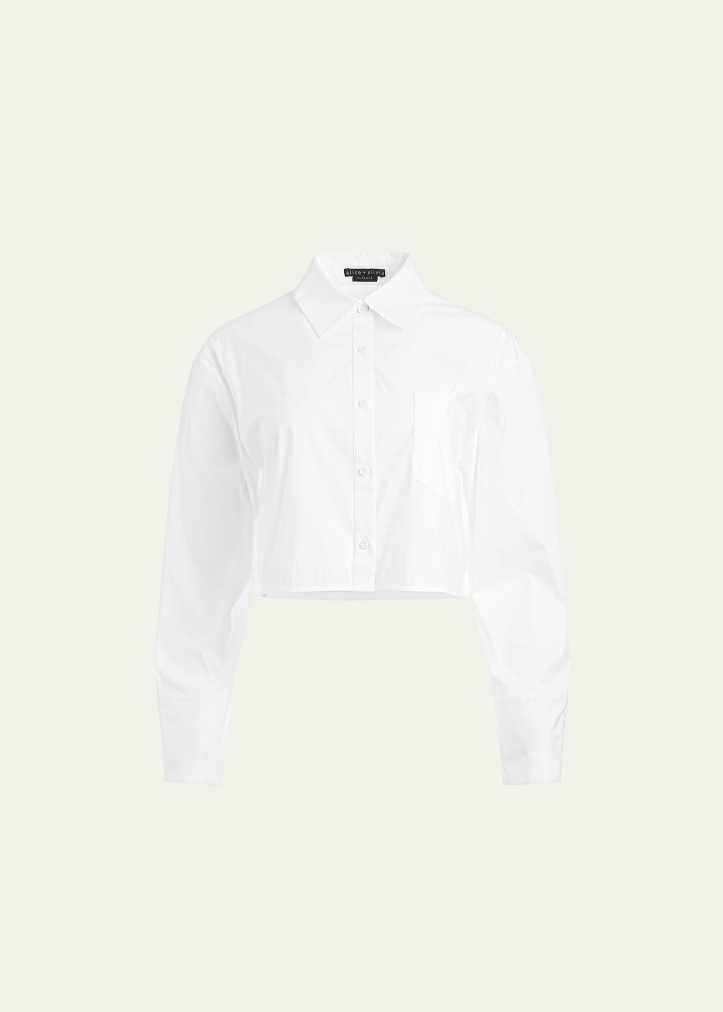 Alice And Olivia Finely Button Down Top In Off White