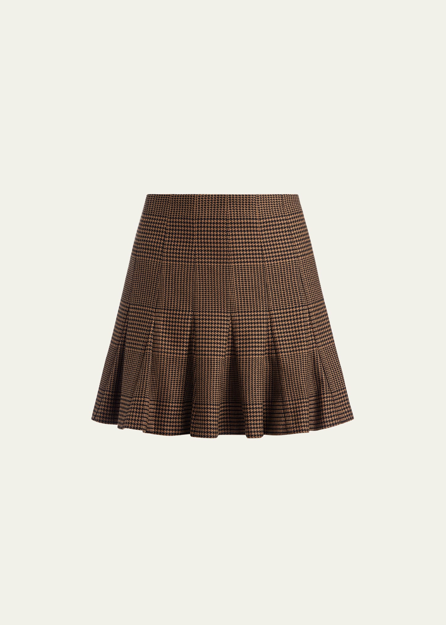 Zona Plaid Godet-Pleated Mini Skirt