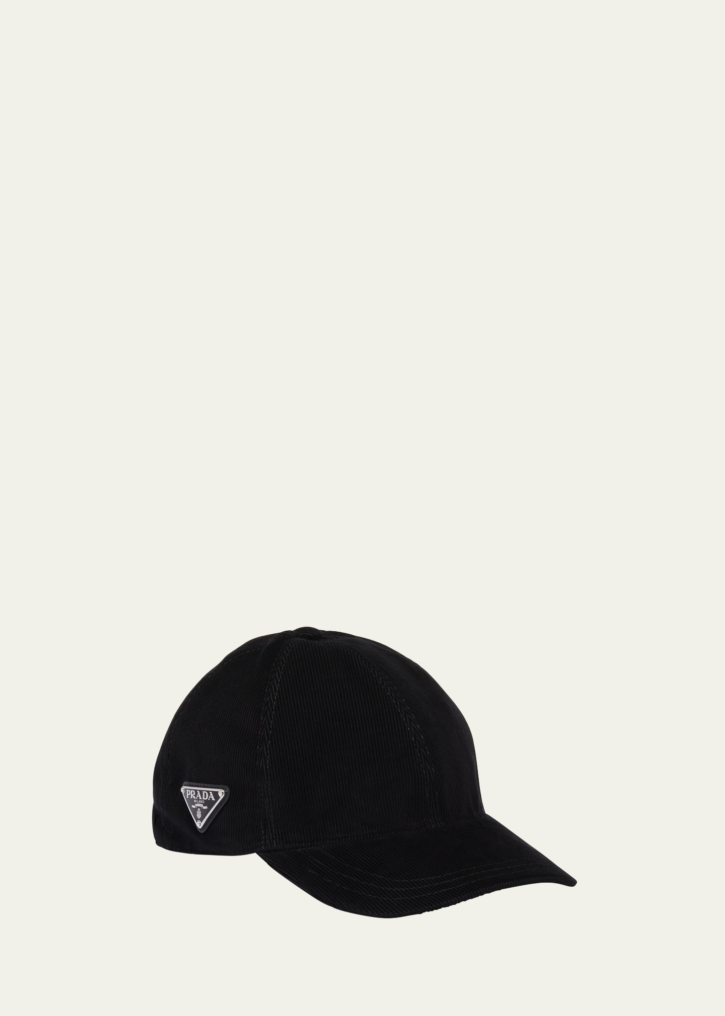 Prada Corduroy Baseball Cap In Black