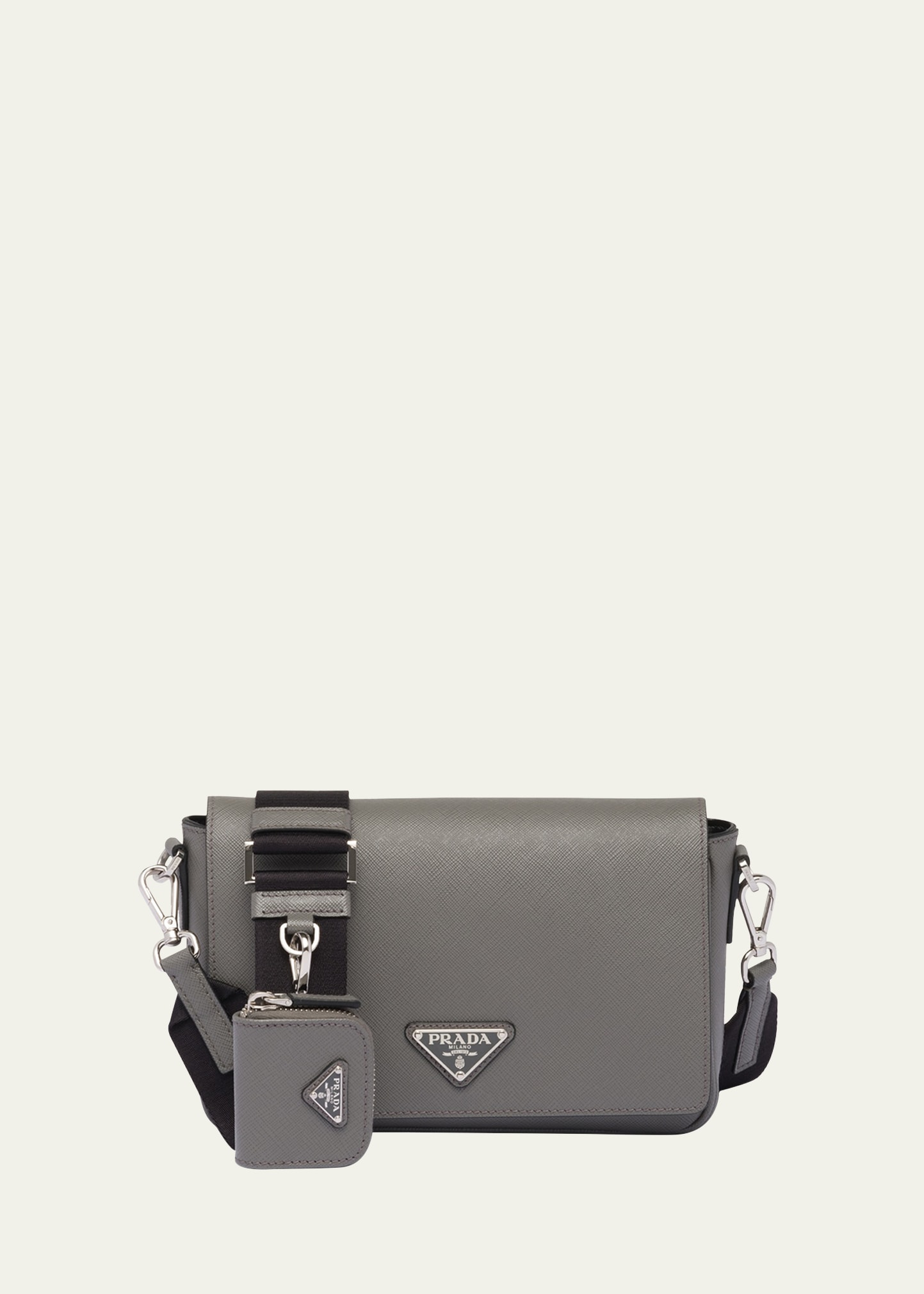 Prada Saffiano Lux Crossbody Bag, White - Bergdorf Goodman