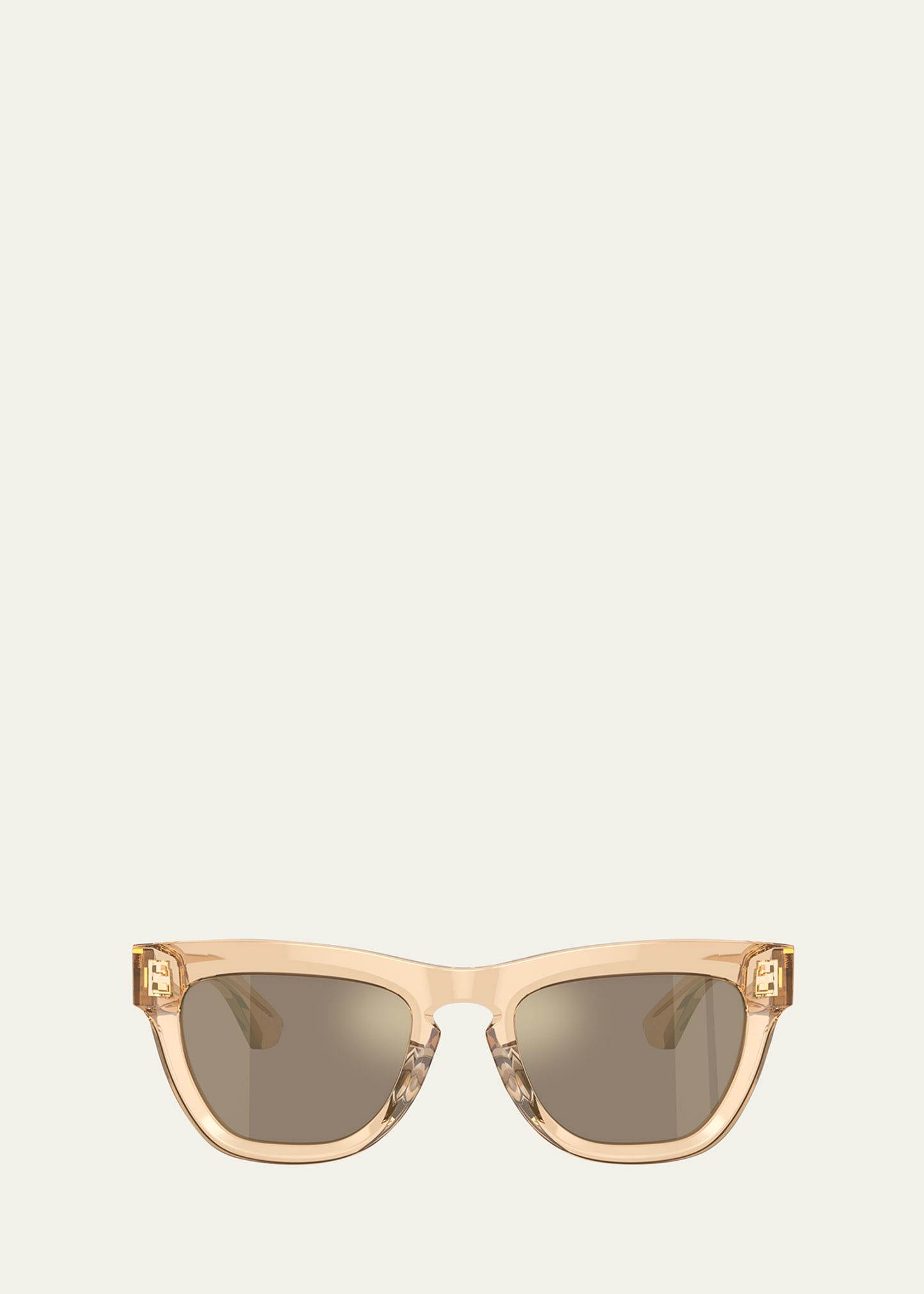 Shop Burberry Be4415u Mirror Acetate & Plastic Square Sunglasses In Brown
