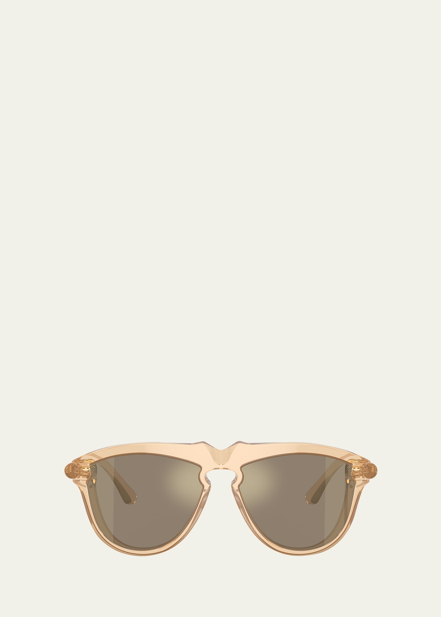 Shop Burberry Be4417u Mirrored Acetate & Plastic Aviator Sunglasses In Brown