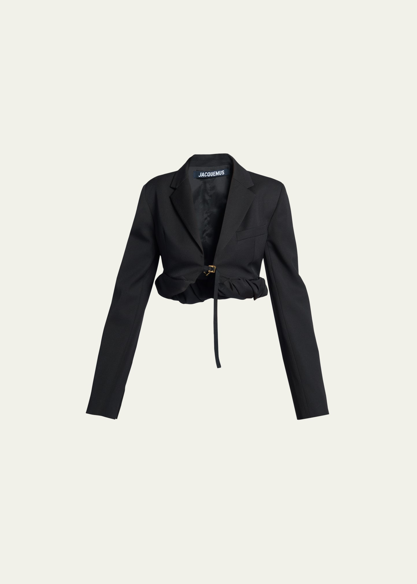 Jacquemus La Veste Croissant Wool Crepe Jacket In Black | ModeSens