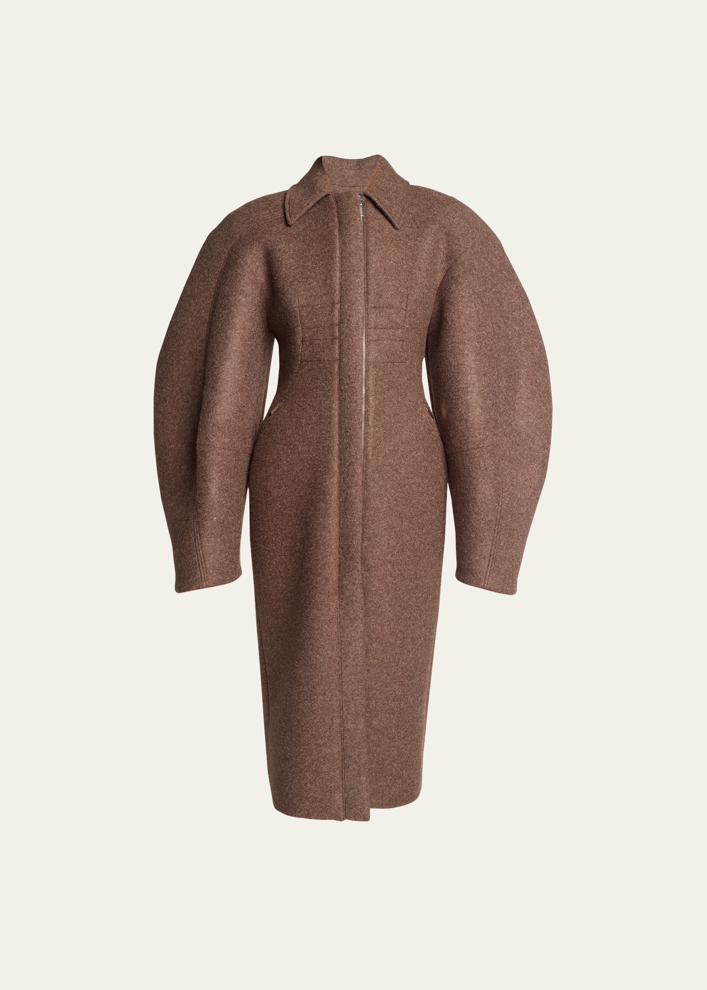 Le Manteau Croissant Balloon-Sleeve Top Coat