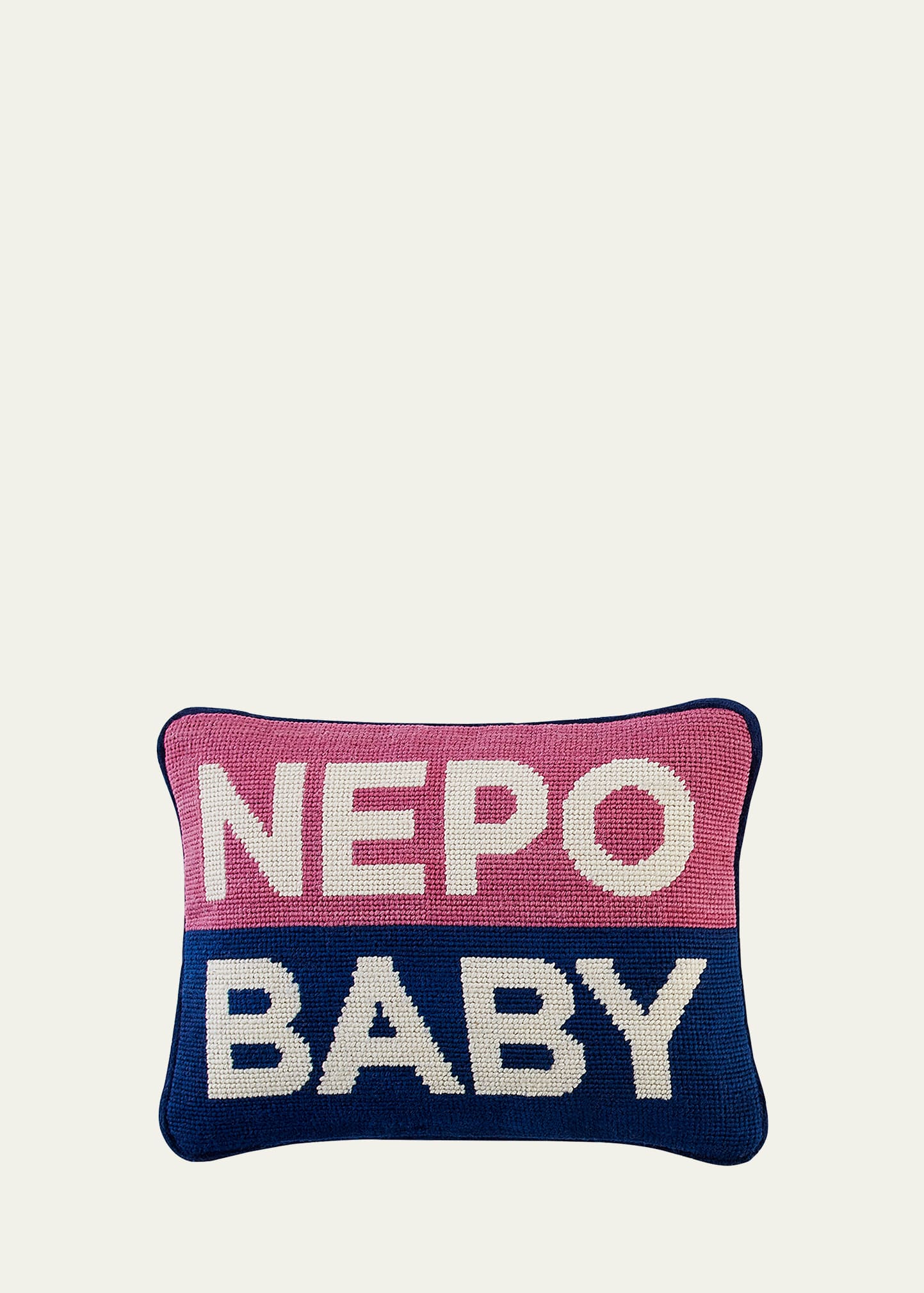 Jonathan Adler Personality Nepo Baby Needlepoint Pillow In Multi