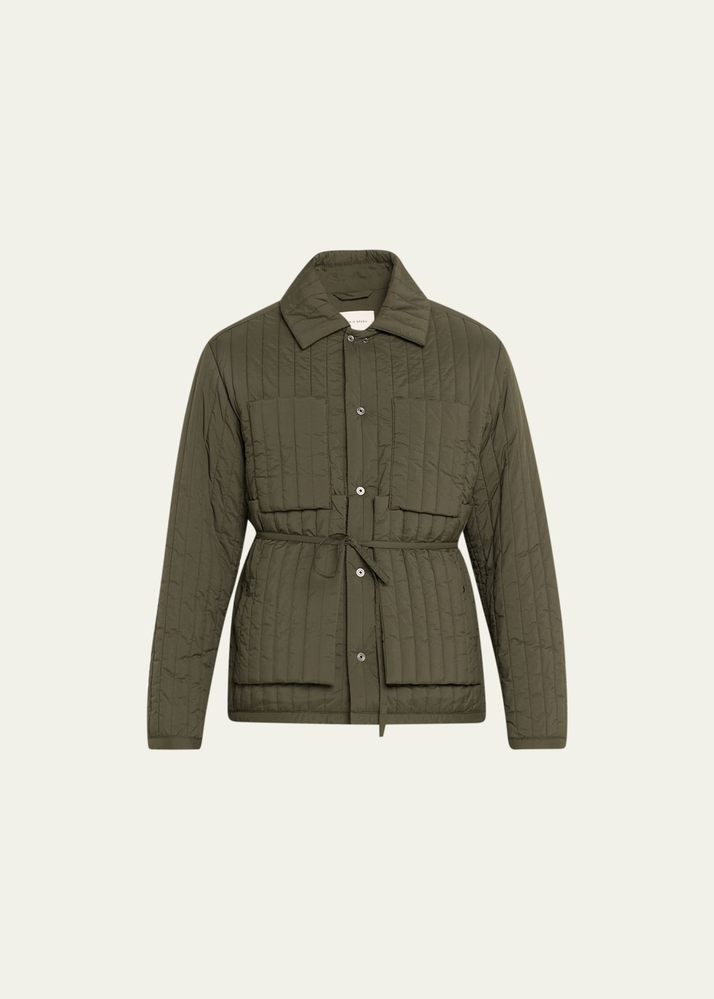 Craig Green Men's Classic Quilted Worker Jacket In Olive