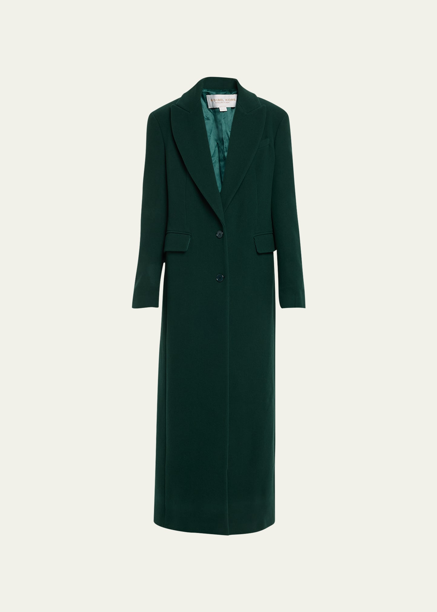 Single-Breasted Wool Chesterfield Long Coat