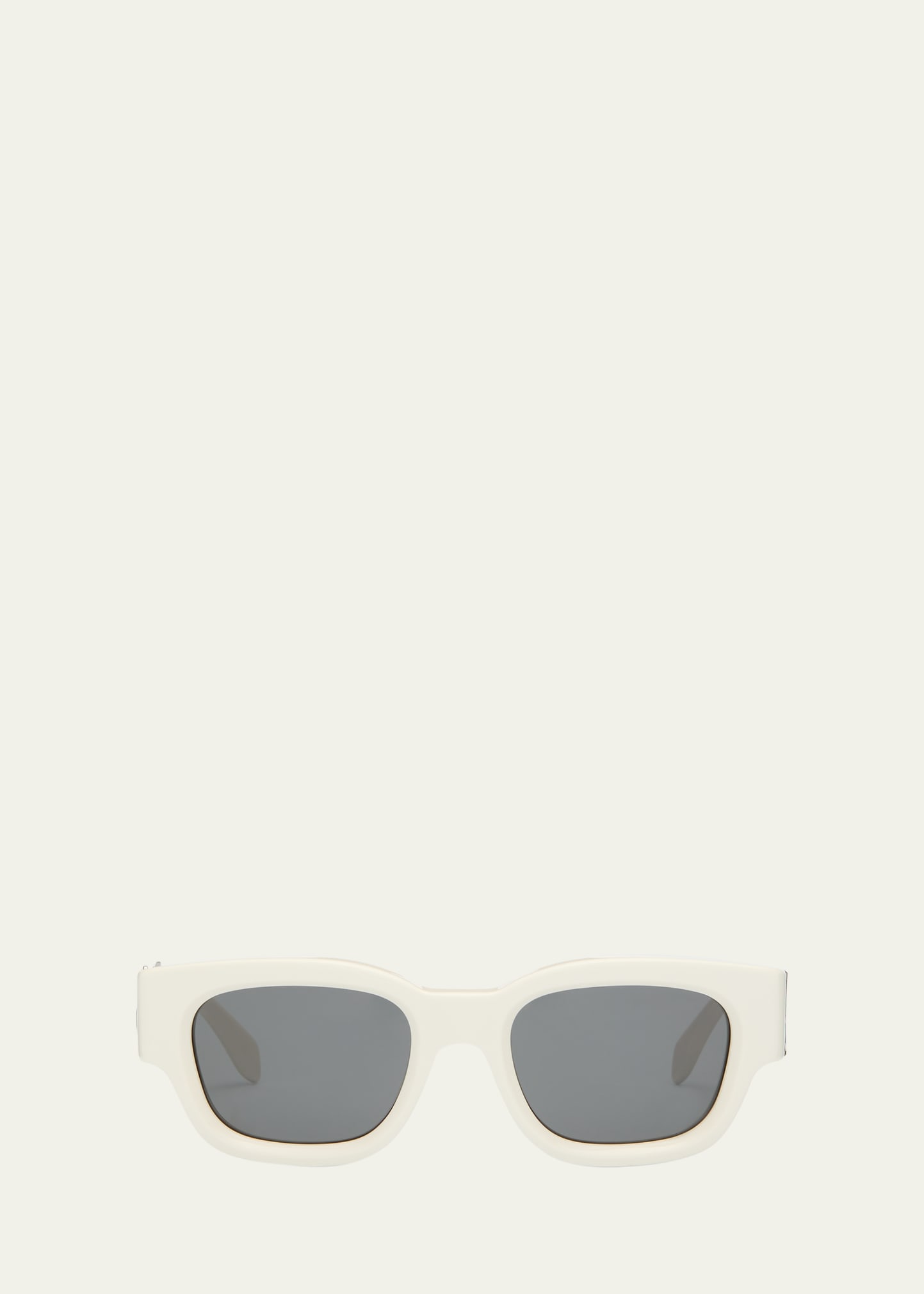Posey White Acetate & Metal Square Sunglasses