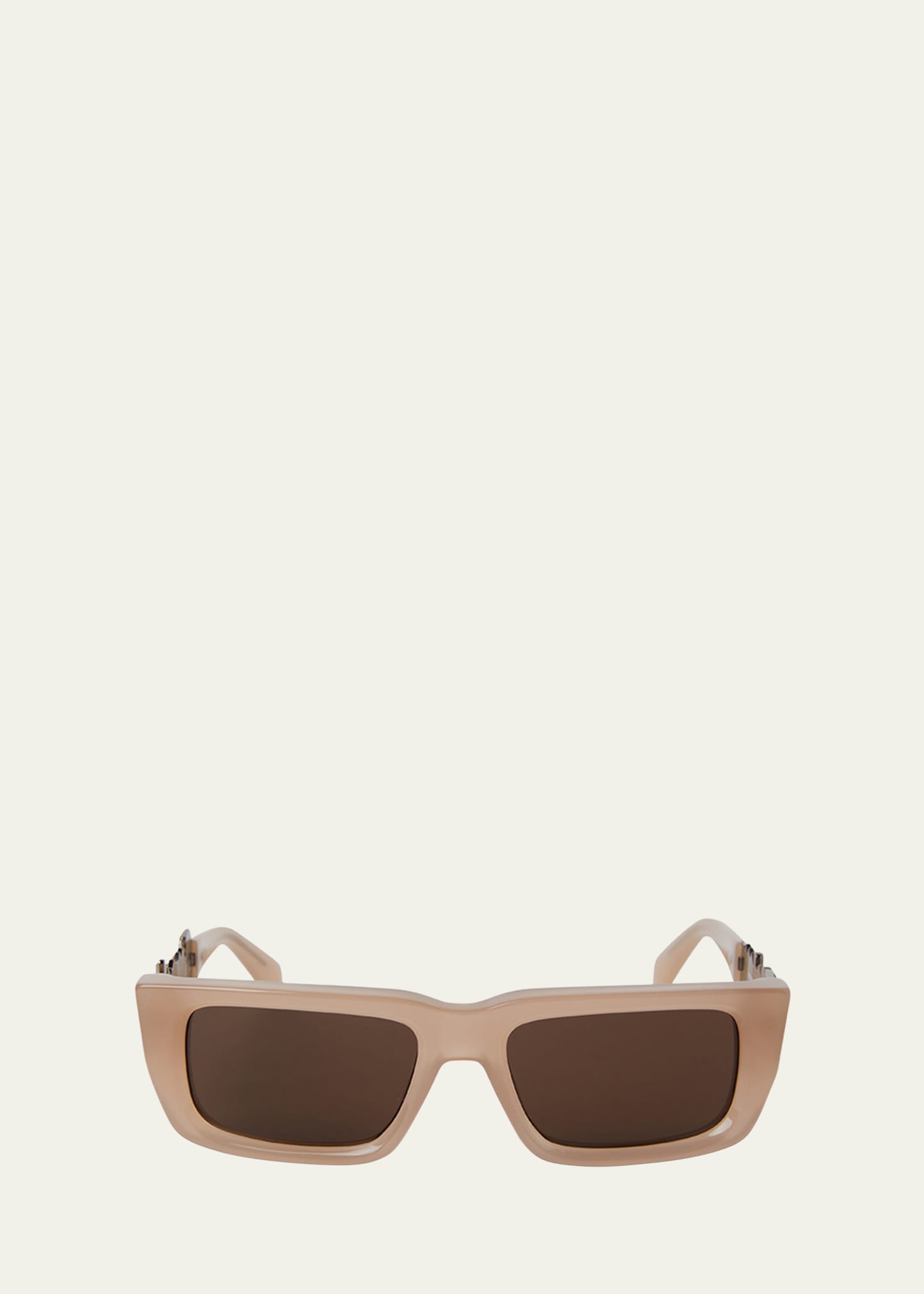 Milford Brown Acetate & Metal Rectangle Sunglasses