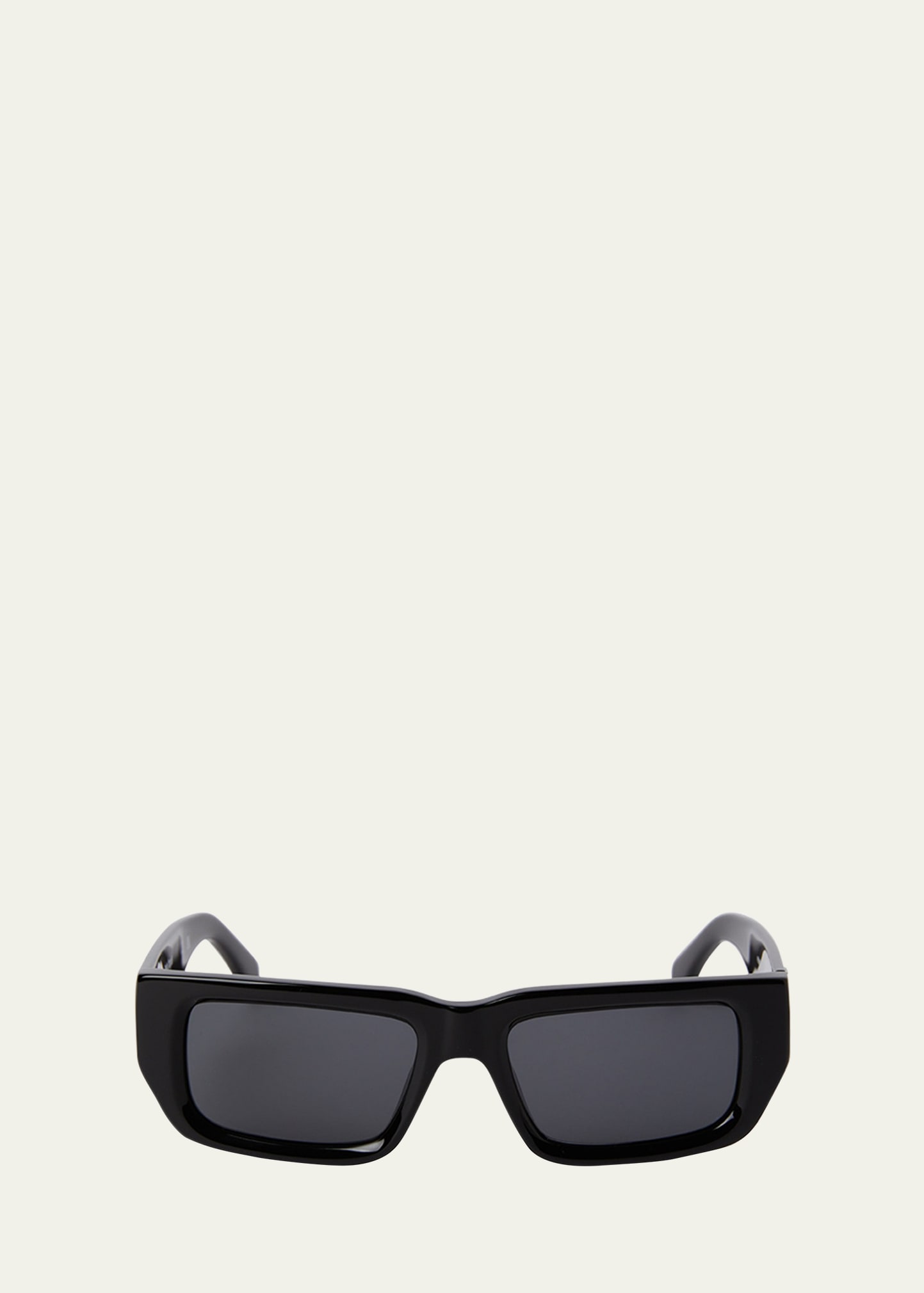 Sutter Black Acetate Rectangle Sunglasses